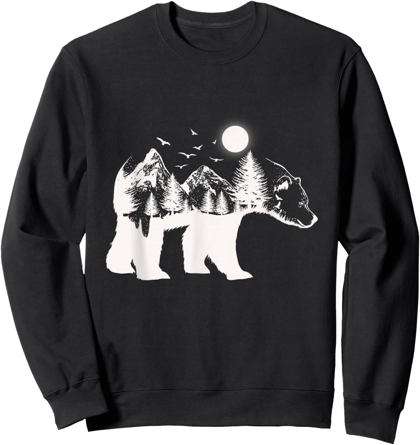 Bear illustration made of trees bears Sweatshirt - Sweatshirt | Black