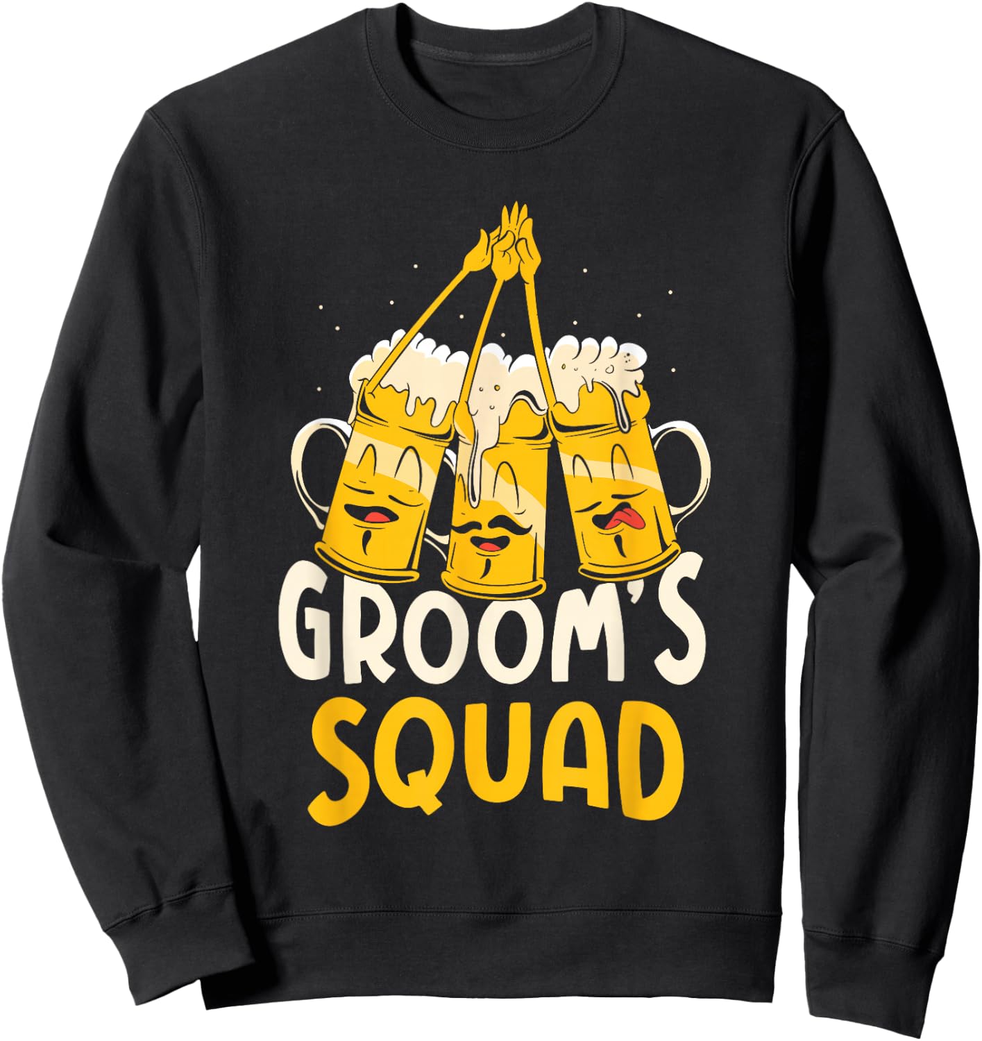 Groom's Squad Team Bachelor Groom Party Bride Sweatshirt - Sweatshirt | Black