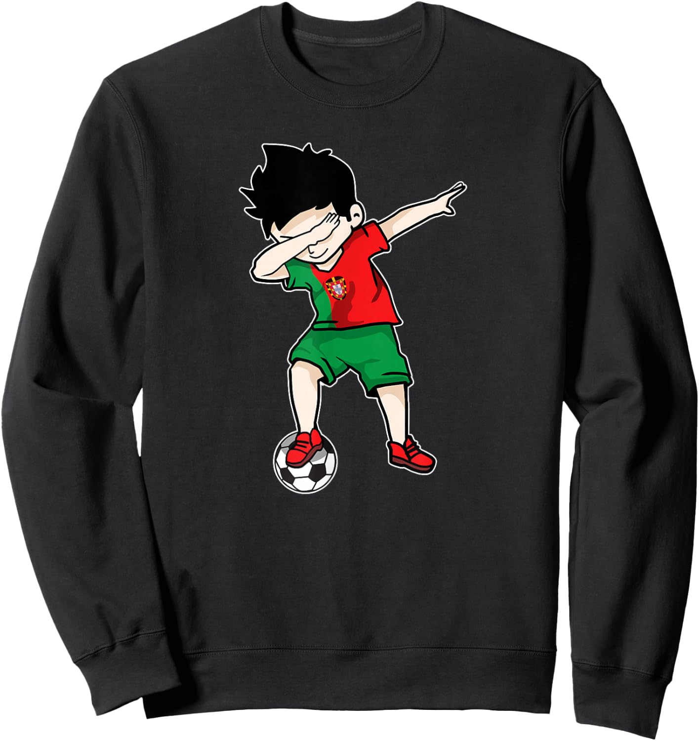 Dabbing Soccer Boy Portugal Football - Portuguese Gift Sweatshirt - Sweatshirt | Black