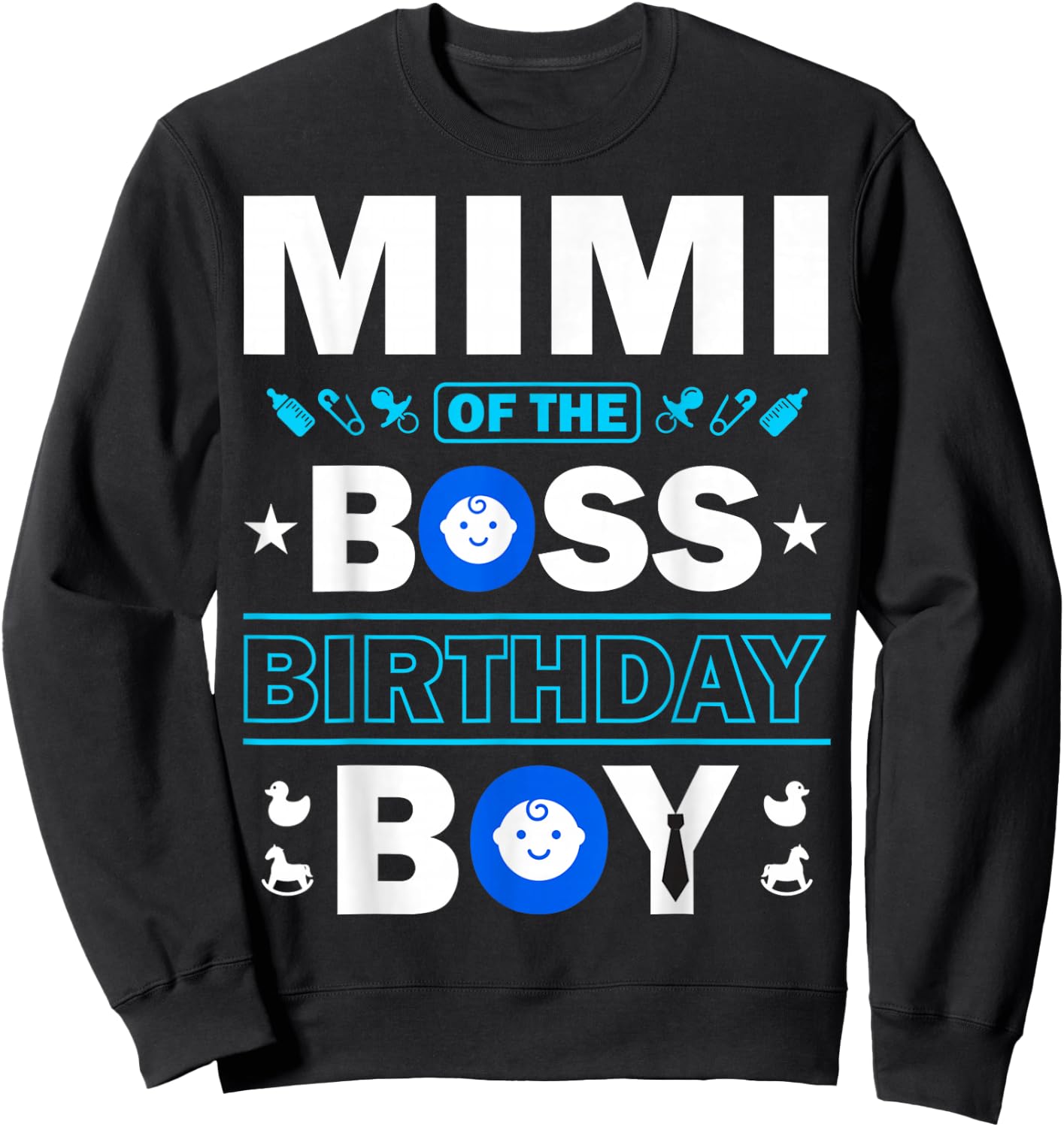 Mimi of the Birthday Boy Like a Boss Kids Family Love B-Day Sweatshirt - Sweatshirt | Black