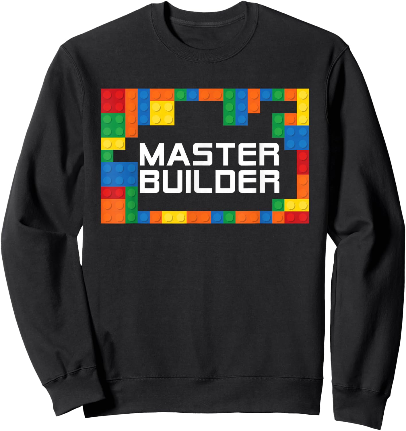 Master Builder Engineer Big Building Blocks Build Children Sweatshirt - Sweatshirt | Black