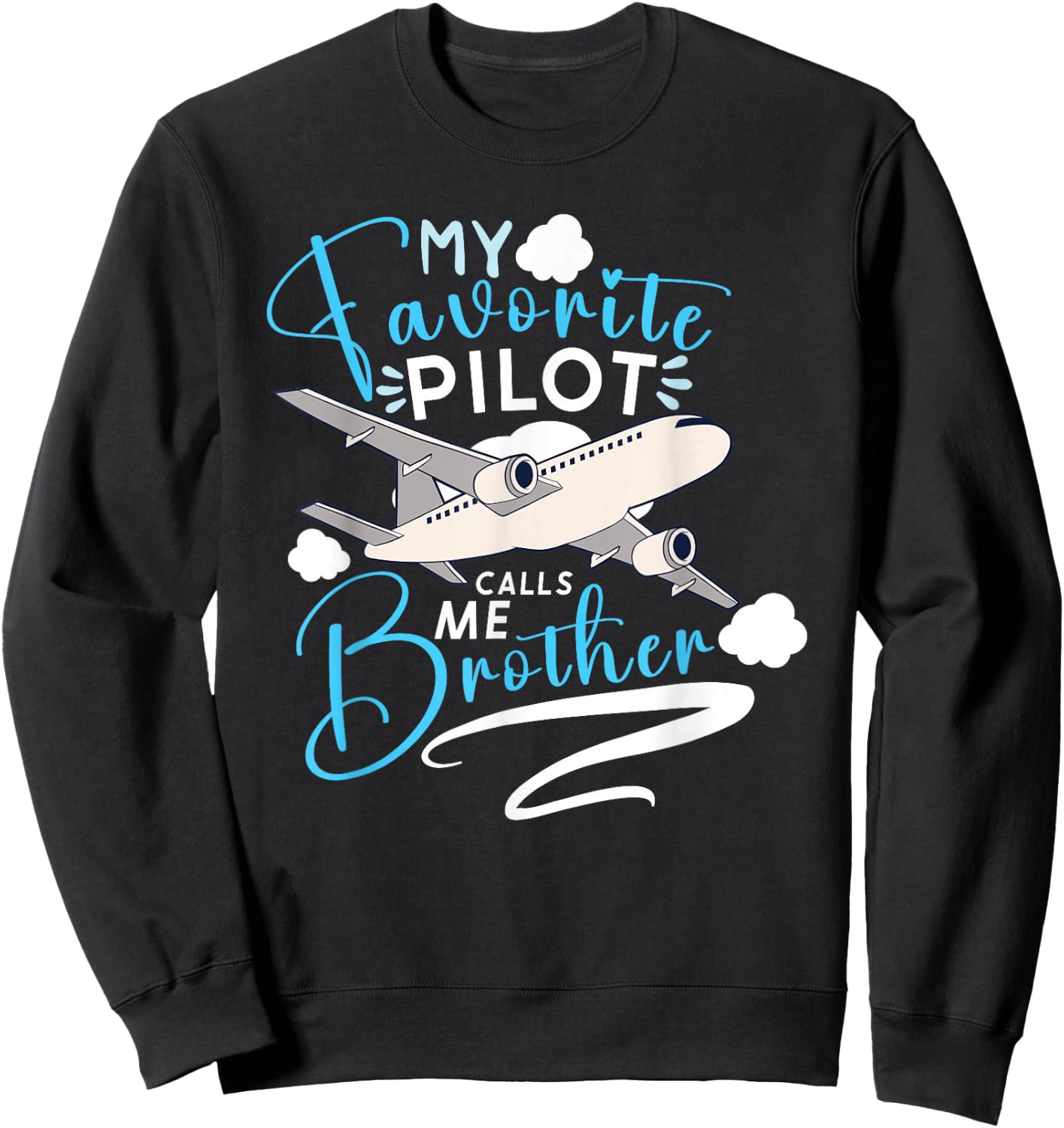 Pilot Aviation Airplane Airline Captain Aviator Aircraft Sweatshirt - Sweatshirt | Black