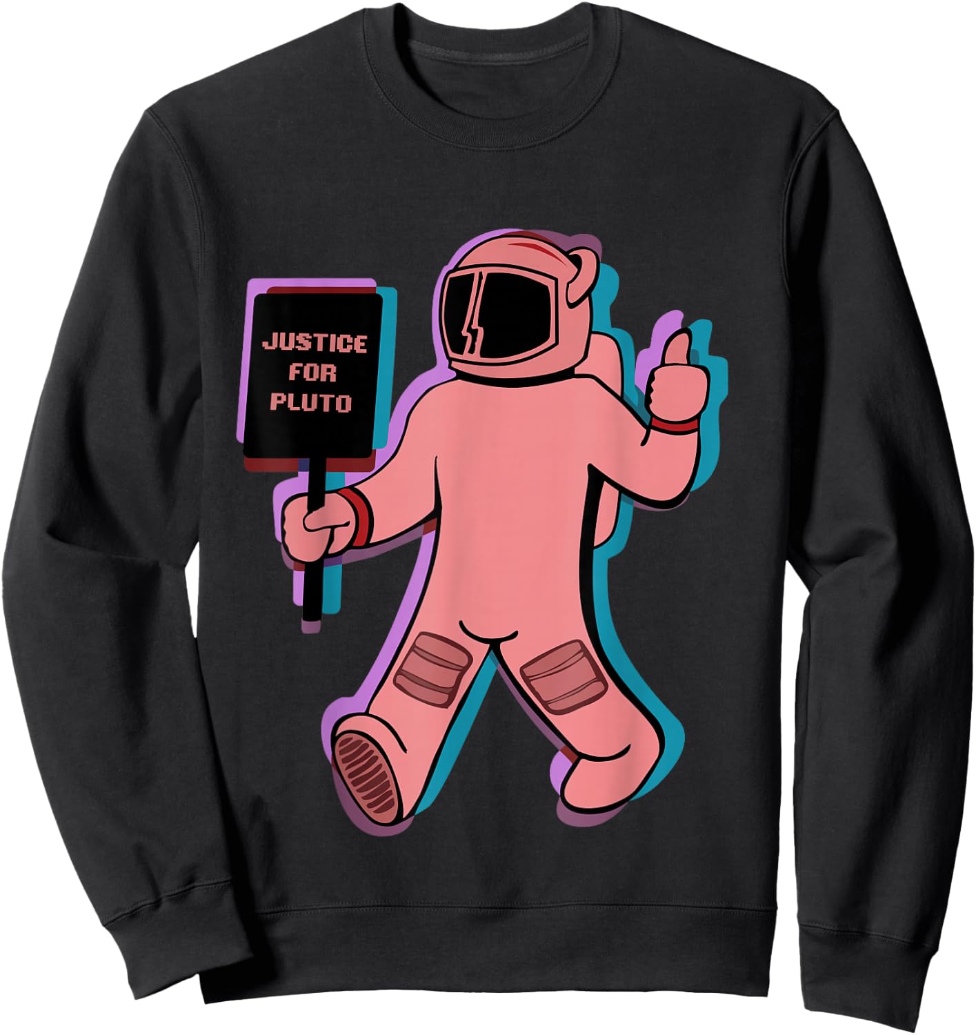 Funny Retro Space, Science Gift, Justice for Pluto Sweatshirt - Sweatshirt | Black