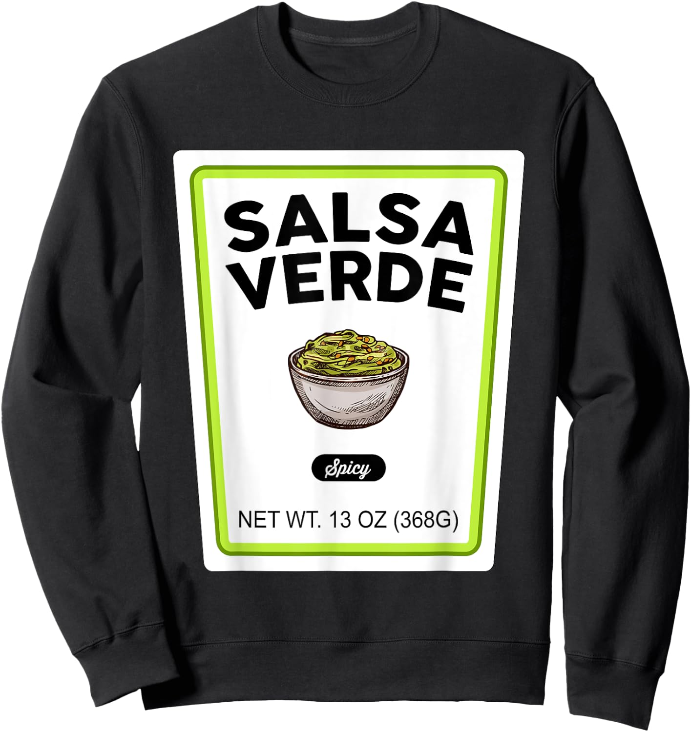 Halloween Matching Costume Salsa Verde Bottle Label Sweatshirt - Sweatshirt | Black