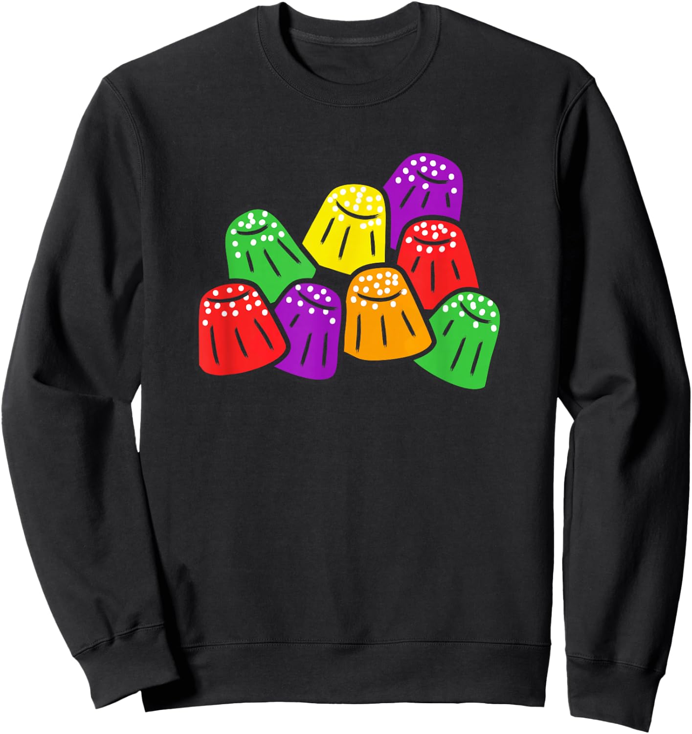 Gumdrops Jelly Candies Simple Wordless Bright Colors Graphic Sweatshirt - Sweatshirt | Black