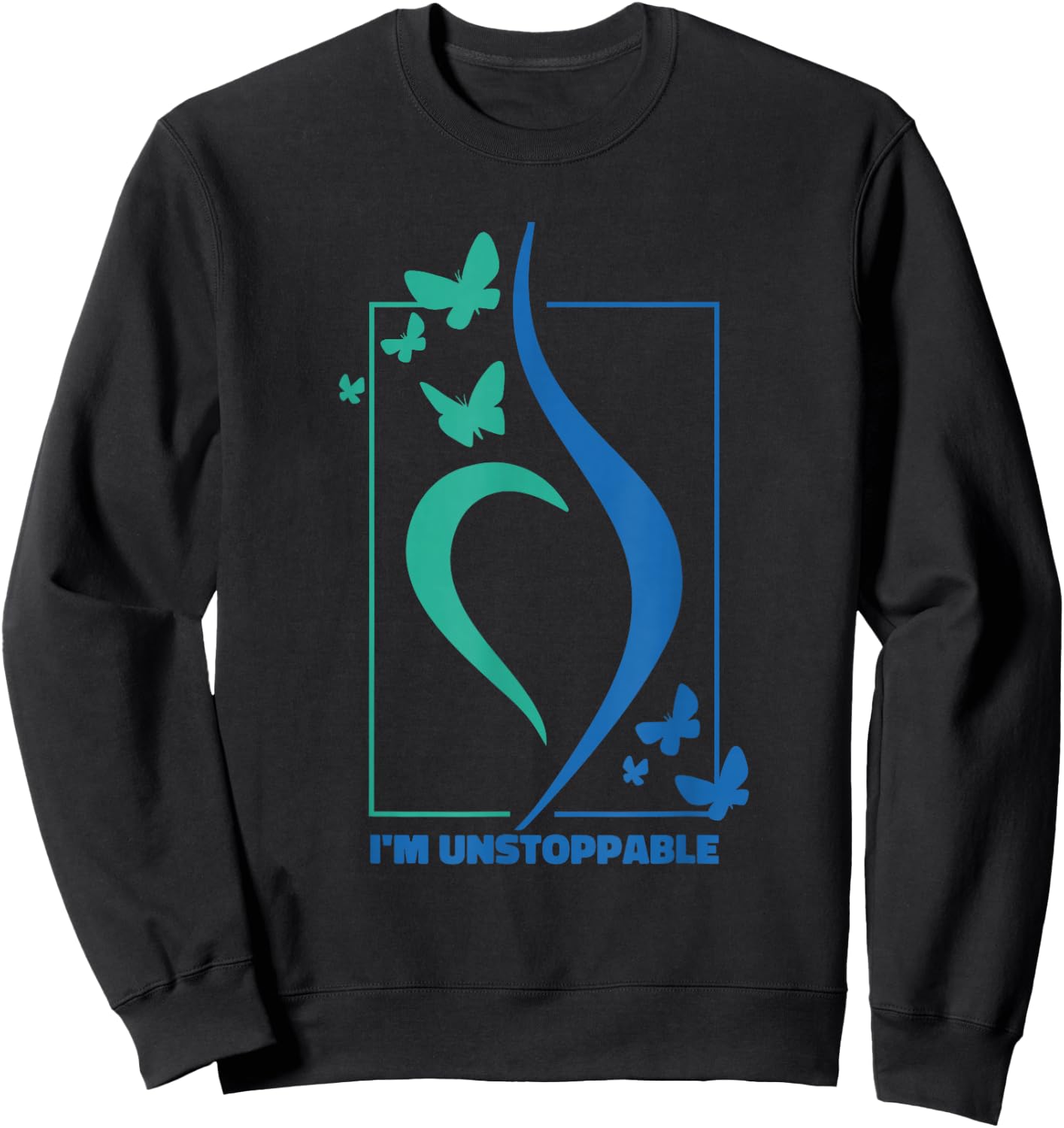 Eating Disorder Awareness Unstoppable Affirmation Strength Sweatshirt - Sweatshirt | Black