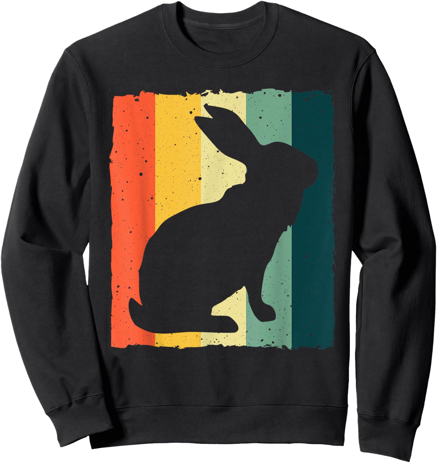 Vintage Rabbit Design Bunny Lover Men Women Boys Girls Kids Sweatshirt - Sweatshirt | Black