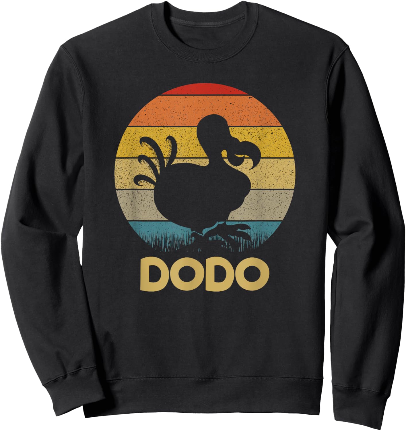 Dodo Retro Sunset Dodo Bird Silhouette Dodo Bird Sweatshirt - Sweatshirt | Black