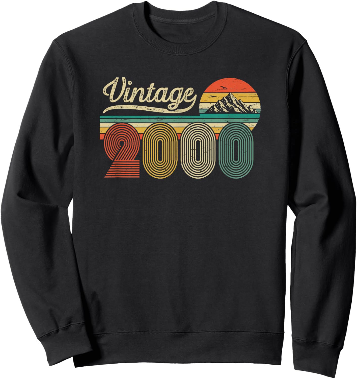 26th Birthday Man Woman - Vintage Born in 2000 Classic Retro Sweatshirt - Sweatshirt | Black