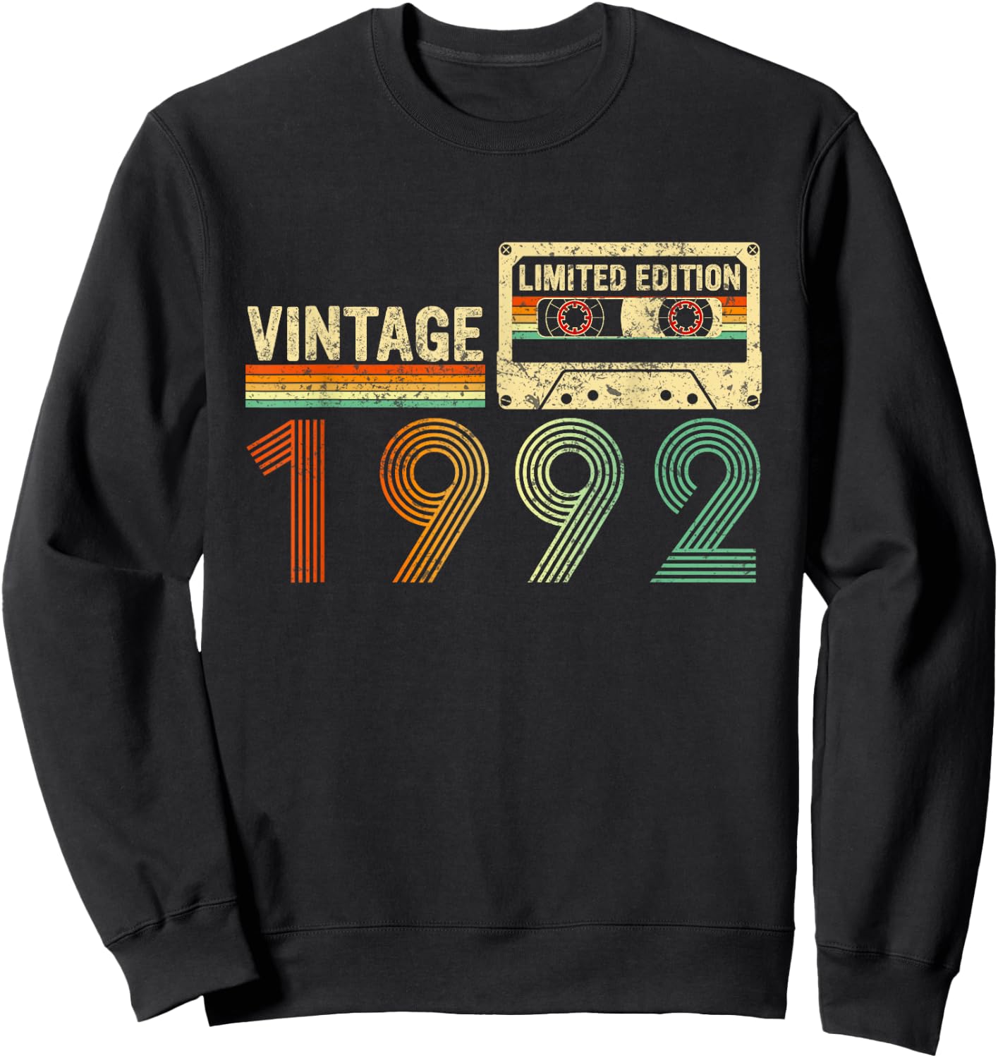 30 Year Old Gifts Vintage 1992 30th Birthday Cassette Tape Sweatshirt - Sweatshirt | Black