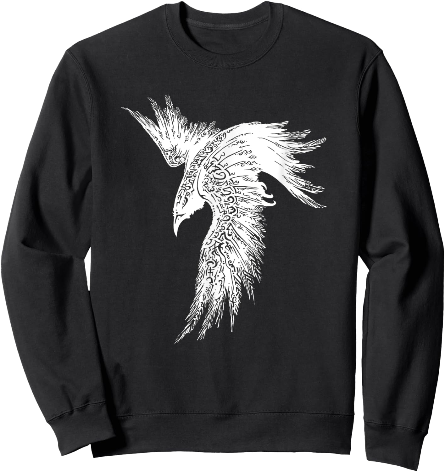 Viking Raven Norse Mythology Beautiful Art Symbols Sweatshirt - Sweatshirt | Black