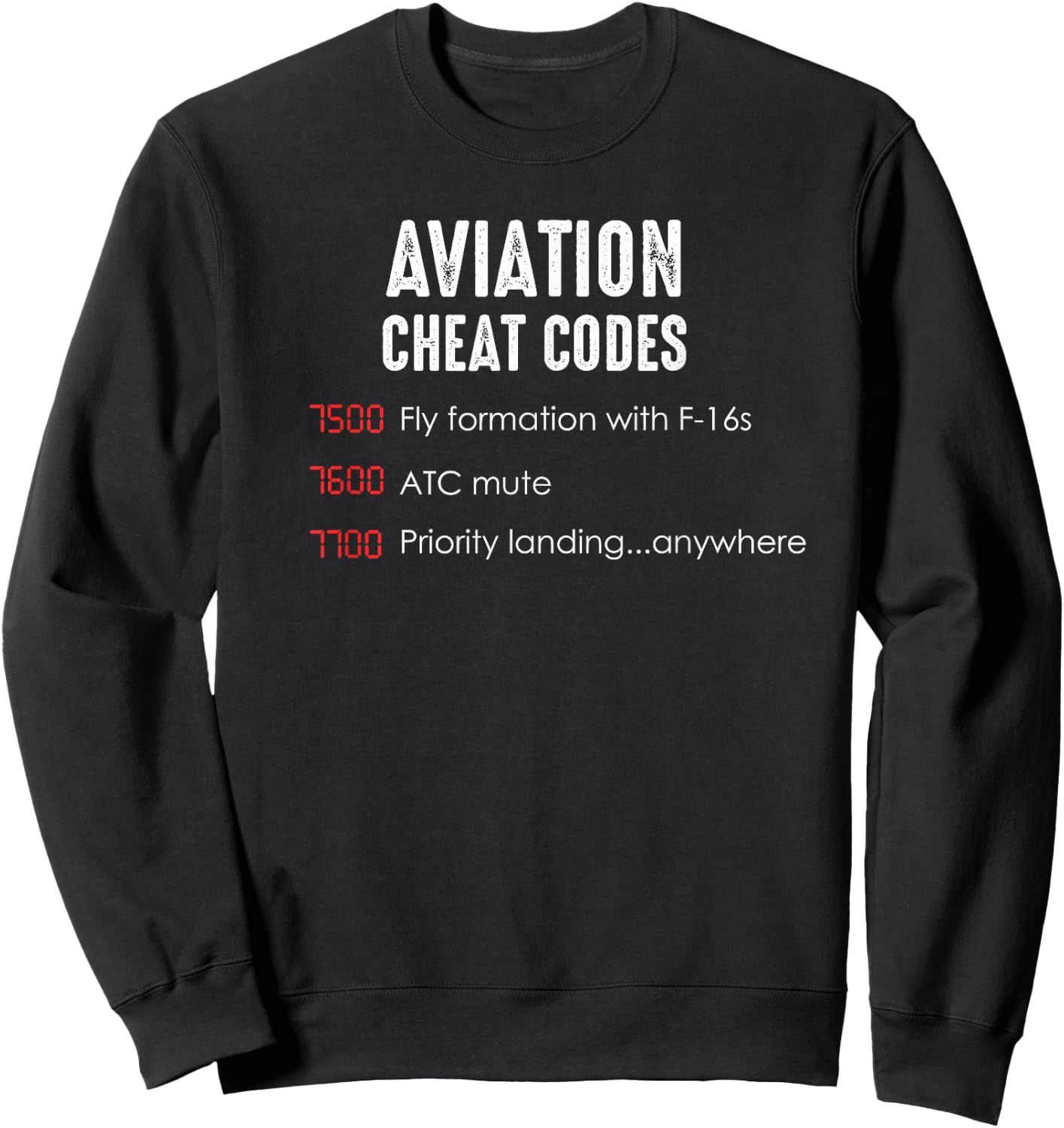 Aviation cheat codes - Funny shirt for pilots and ATC Sweatshirt - Sweatshirt | Black