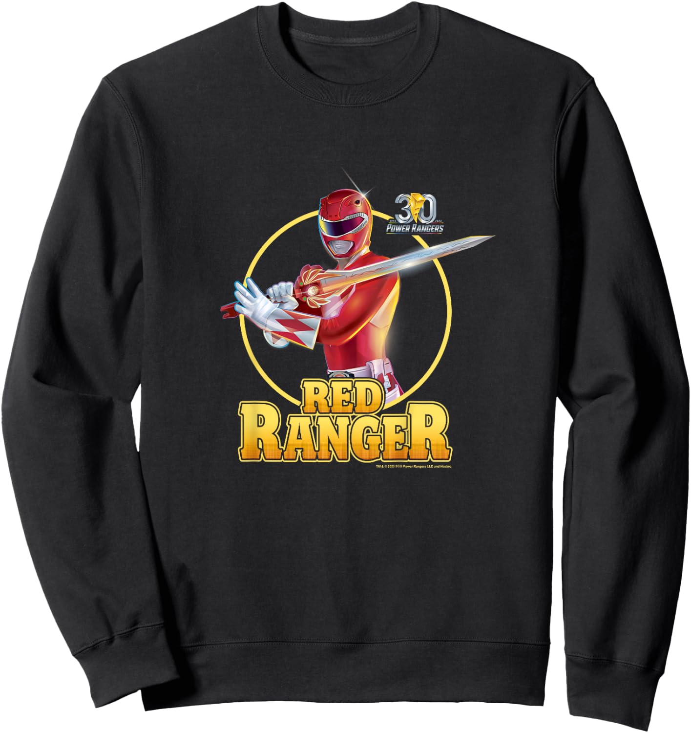 Power Rangers 30th Anniversary Red Ranger Vintage Portrait Sweatshirt - Sweatshirt | Black