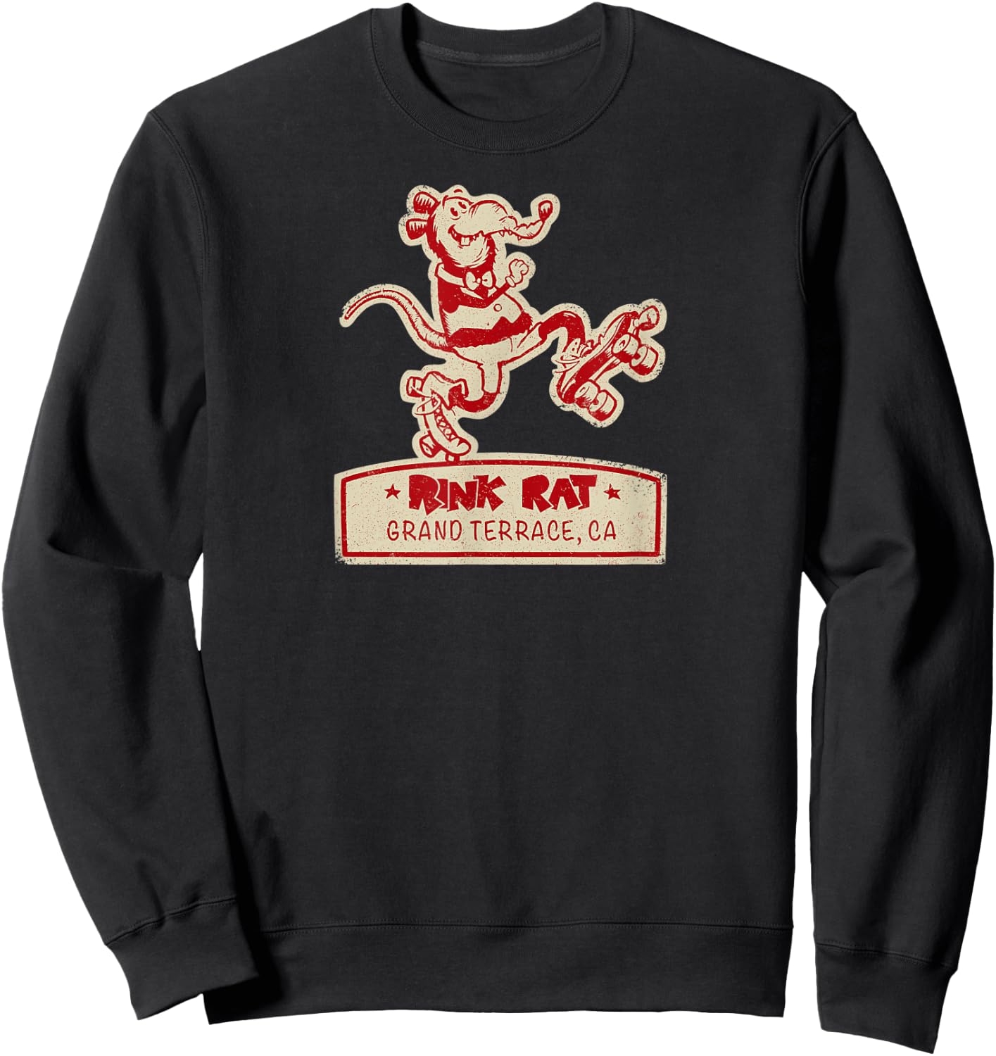 Vintage Rollerskating Rink Rat - Grand Terrace Sweatshirt - Sweatshirt | Black