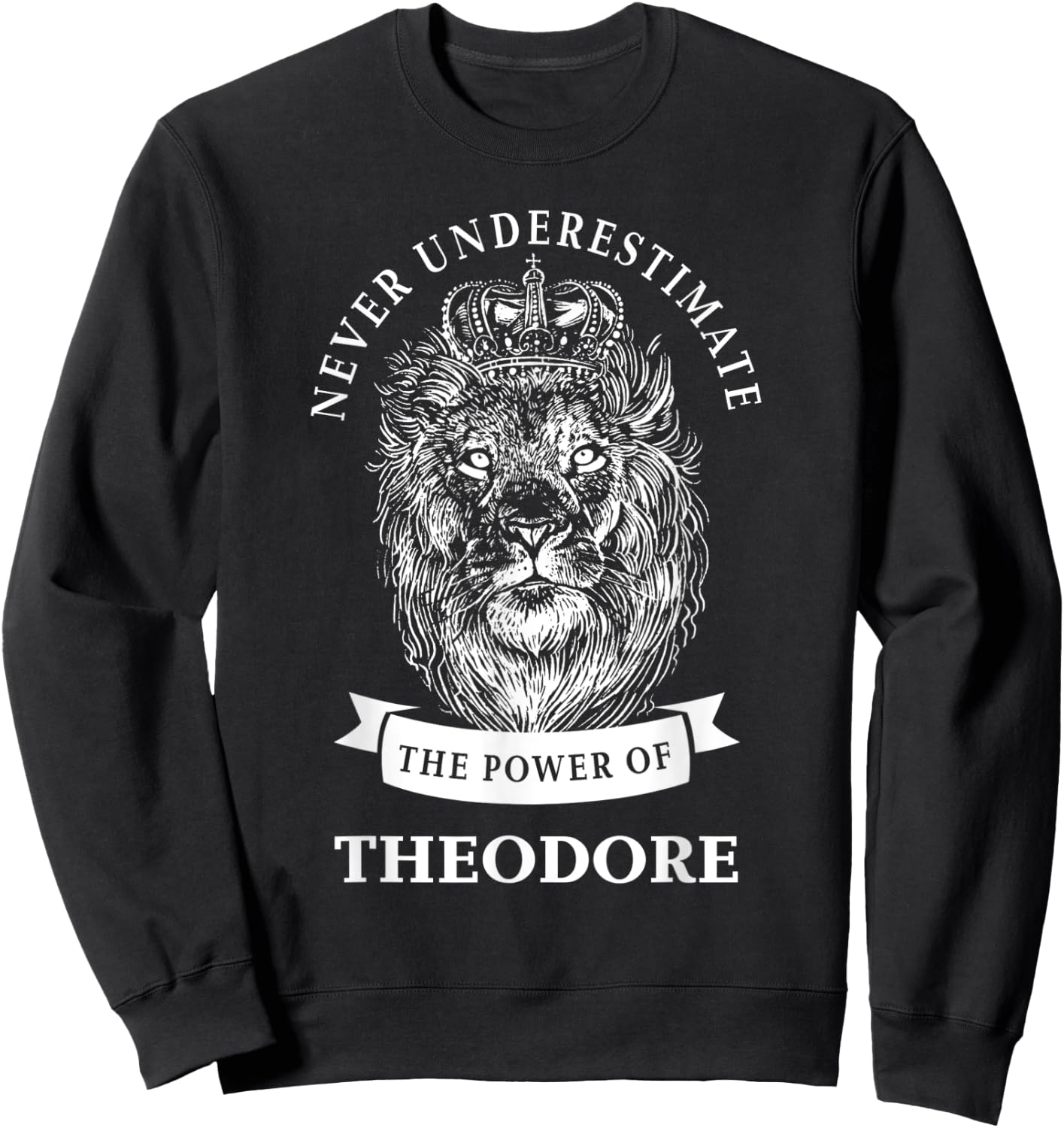 Theodore Gift Name Lion Sweatshirt - Sweatshirt | Black