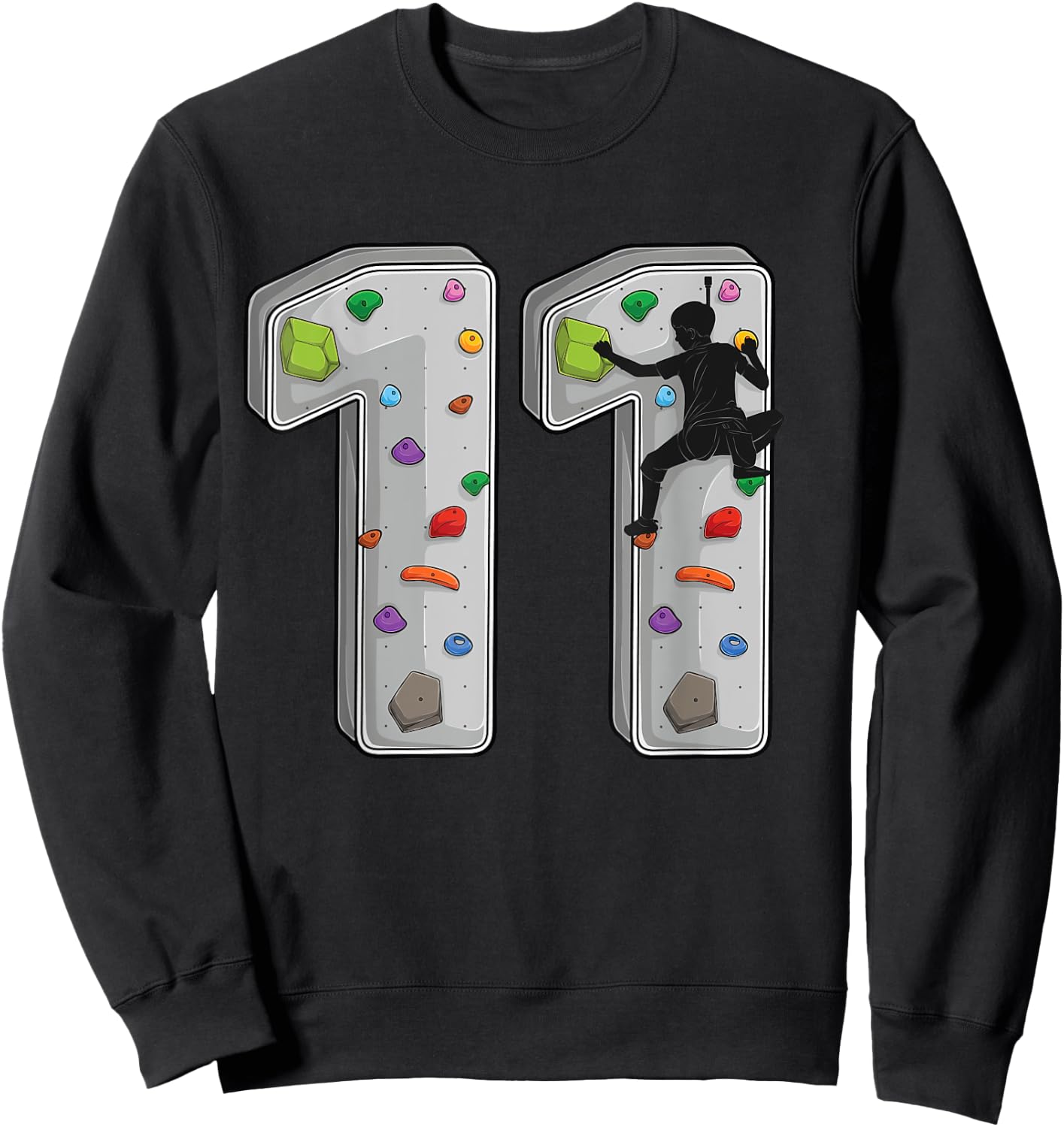 11 year old rock climbing 11th birthday Adventures Climber Sweatshirt - Sweatshirt | Black
