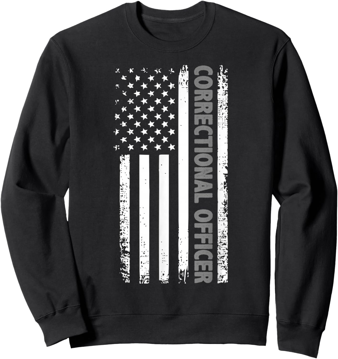 Correctional Officer American Flag Sweatshirt - Sweatshirt | Black