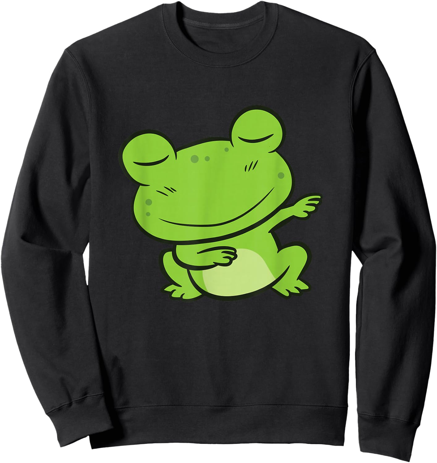 Cute Frog Dabbing Dancing Frog Sweatshirt - Sweatshirt | Black