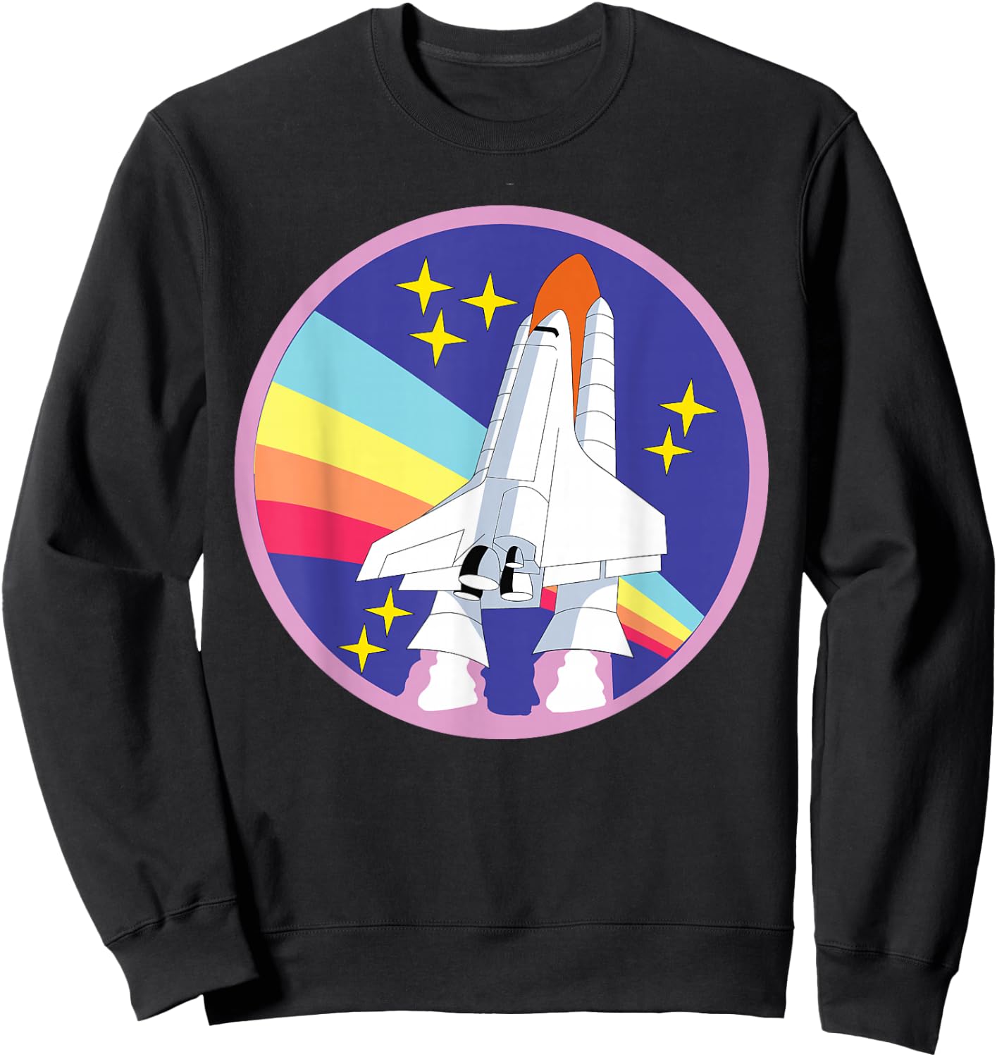 NASA Space Shuttle Purple Pink Rainbow Sweatshirt - Sweatshirt | Black