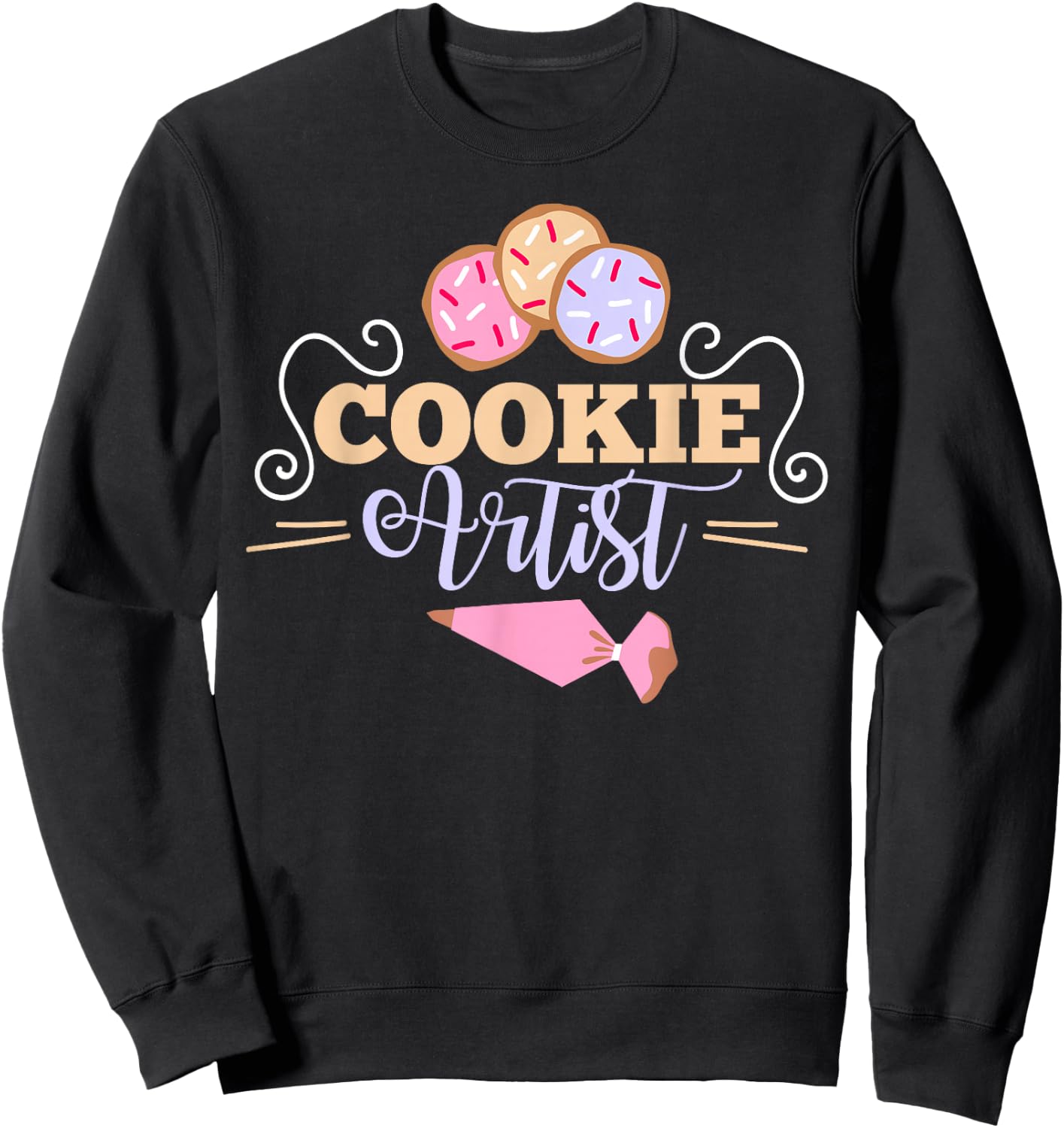 Cookie Decorator Baker Design for Cookie Cutter Fans Small Sweatshirt - Sweatshirt | Black