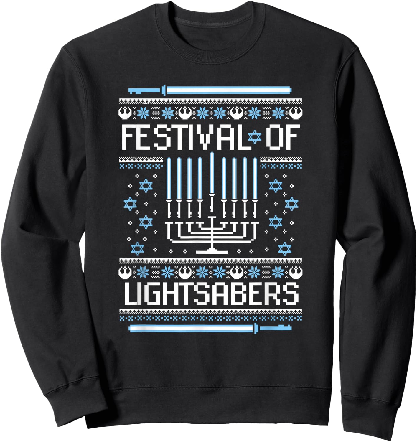 Star Wars Hannukah Festival Of Lightsabers Sweatshirt - Sweatshirt | Black