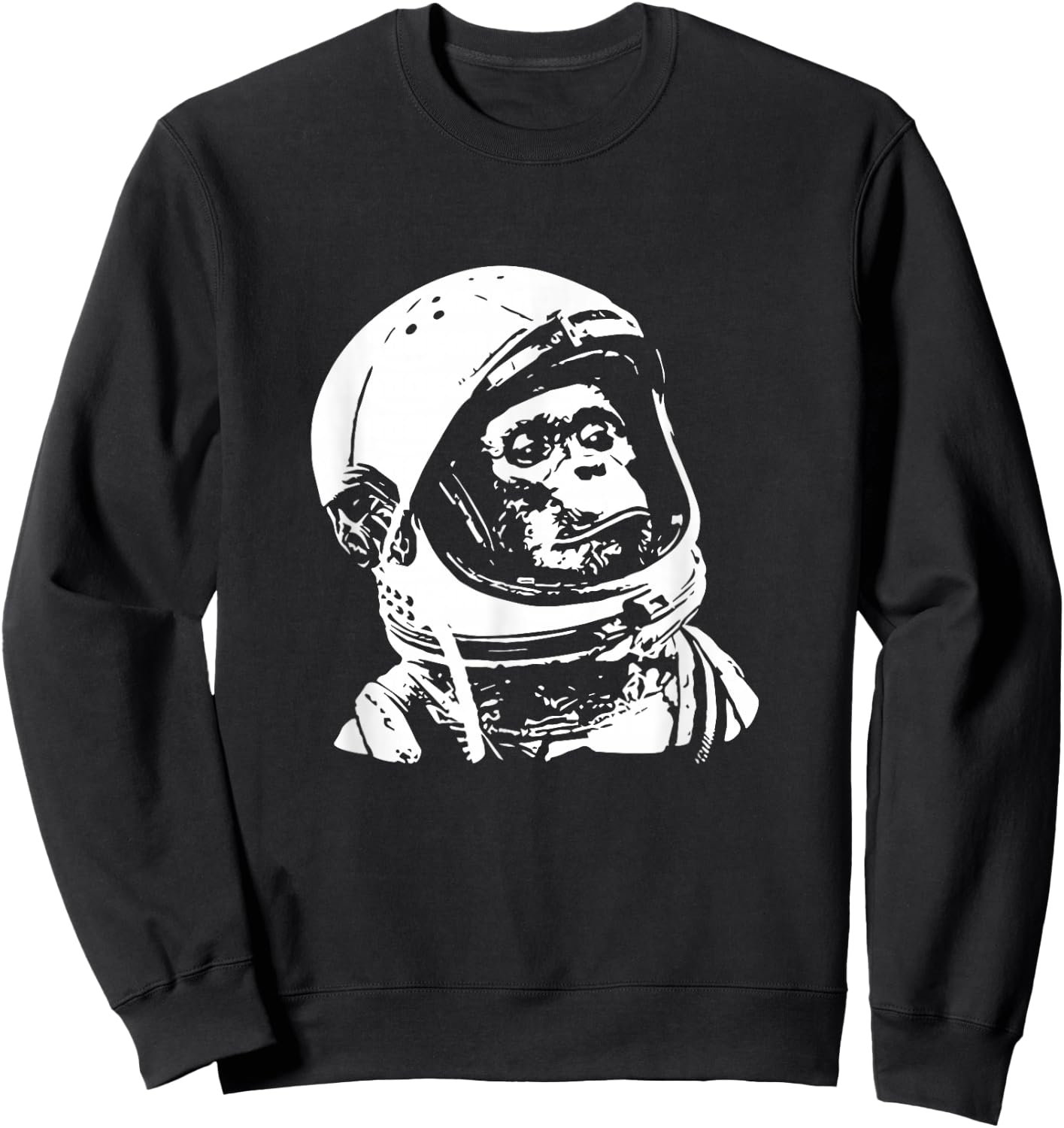 Vintage Space Travel Astronaut Monkey Sweatshirt - Sweatshirt | Black