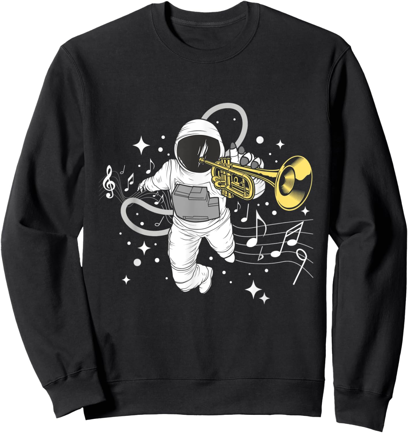 Astronaut Trumpet Player - Trumpeter Marching Band Sweatshirt - Sweatshirt | Black