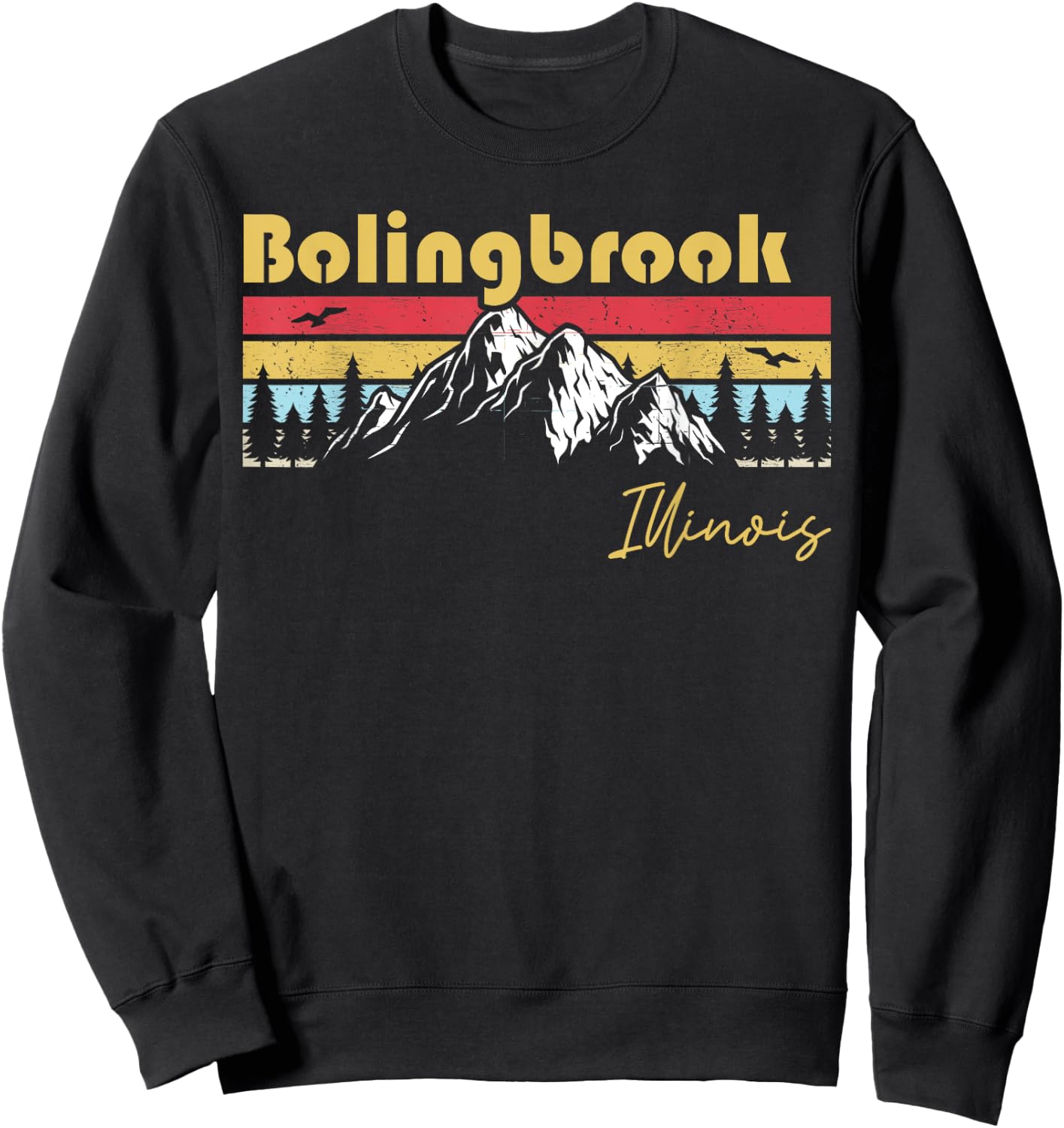 Bolingbrook Illinois Roots Hometown Vintage Home State Sweatshirt - Sweatshirt | Black