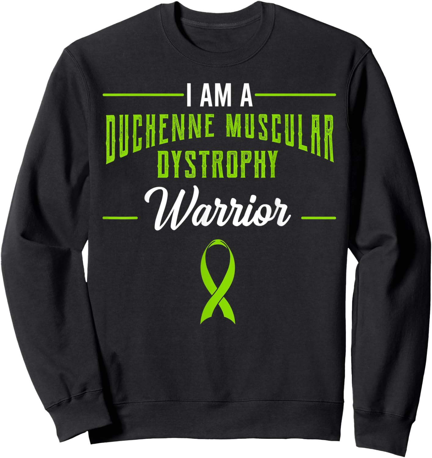 Duchenne Muscular Dystrophy Warrior Awareness Ribbon Patient Sweatshirt - Sweatshirt | Black