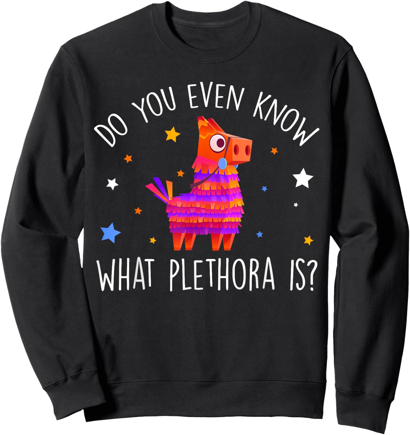 Do You Even Know What Plethora Is Decorated Piñata Sweatshirt - Sweatshirt | Black