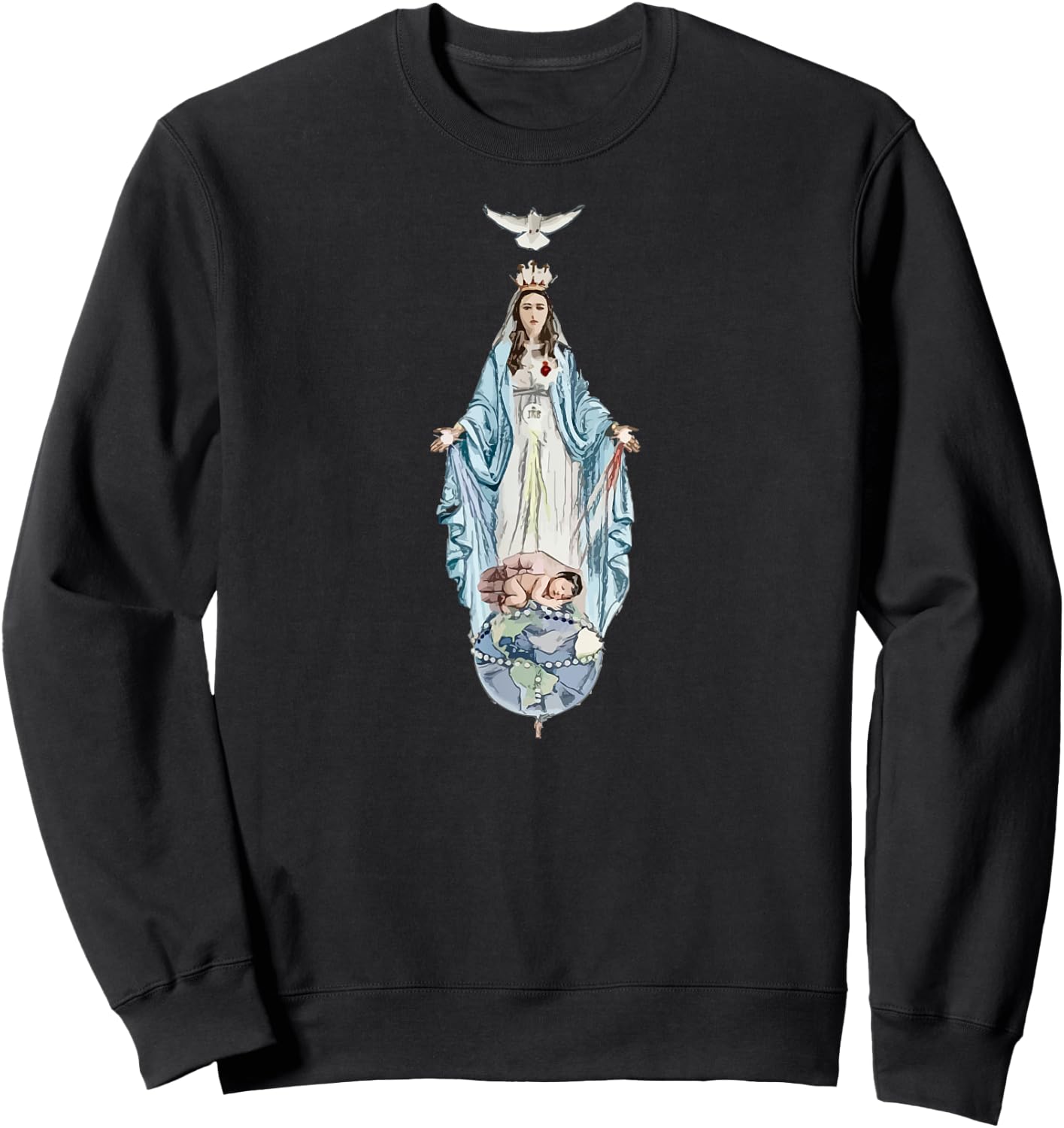 Queen and Mother of the End Times Our Lady Virgin Mary Sweatshirt - Sweatshirt | Black