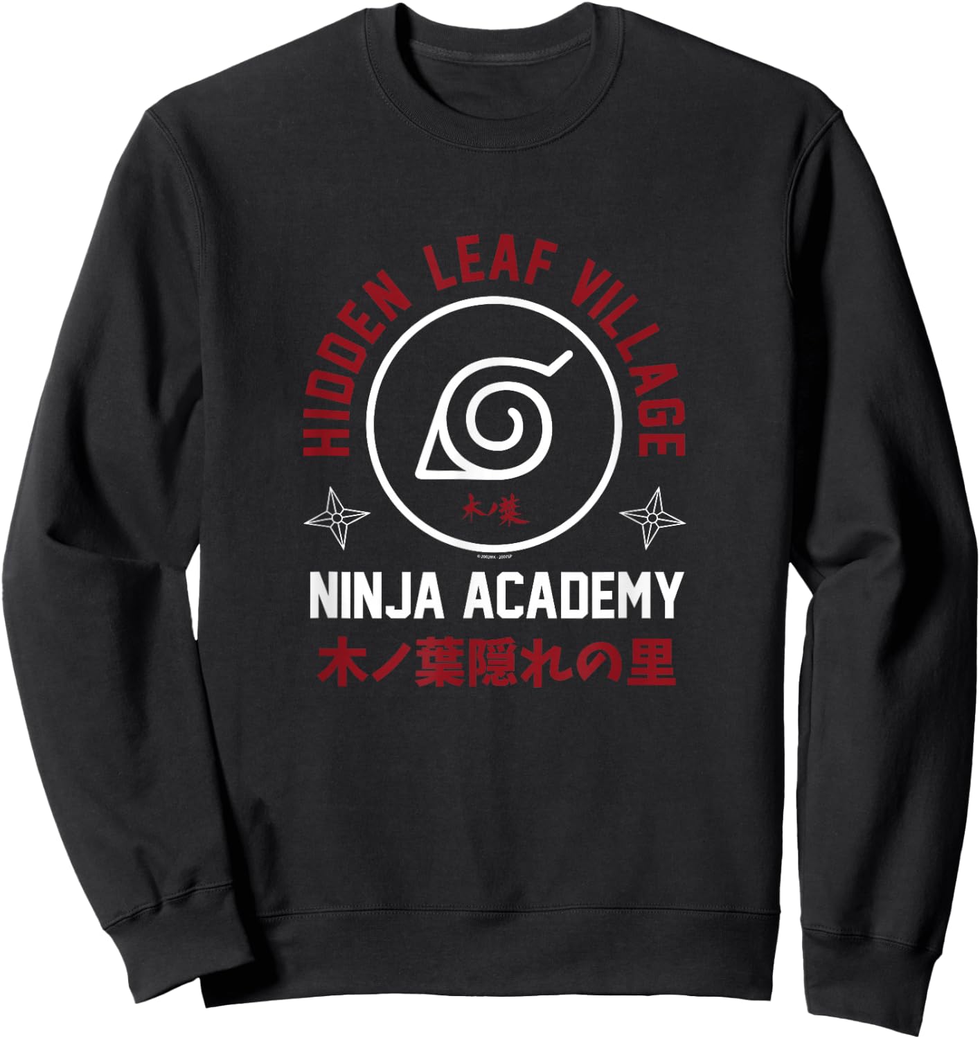 Naruto Shippuden Ninja Academy Varsity Logo Anime Sweatshirt - Sweatshirt | Black