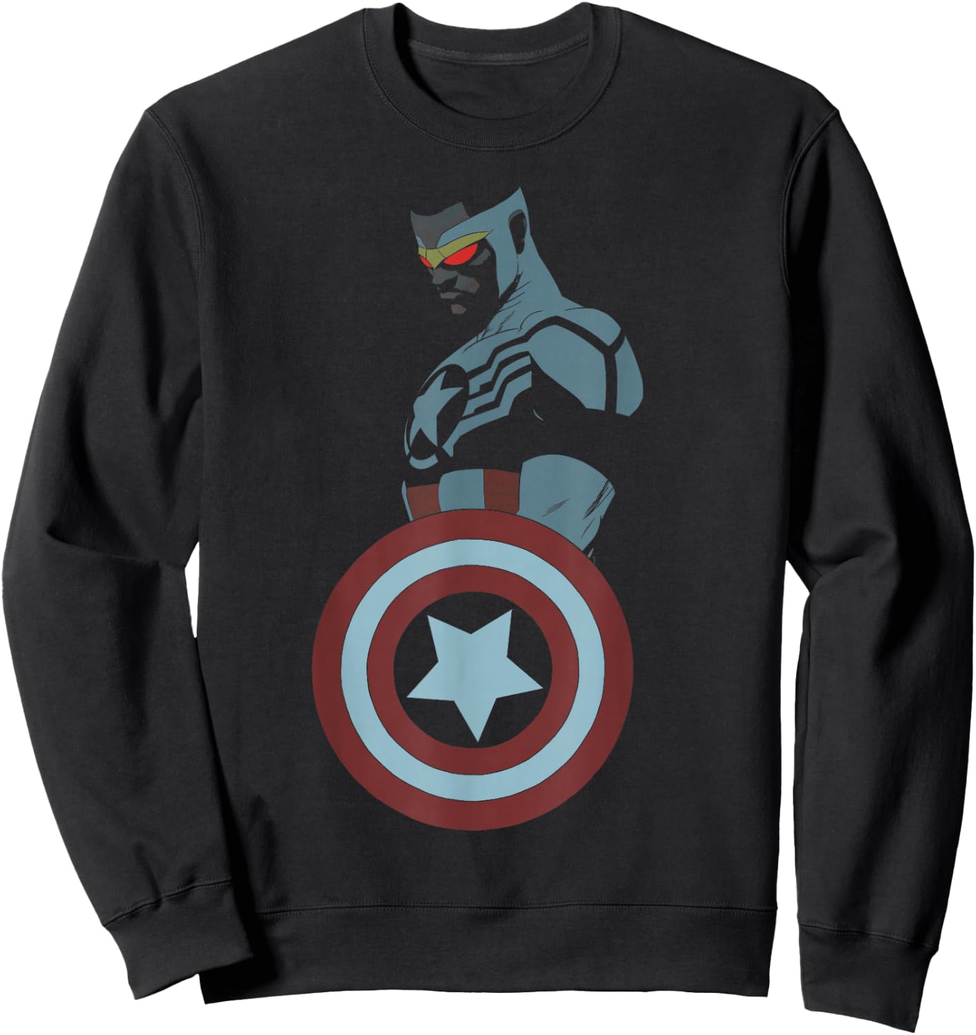 Marvel Avengers Sam Wilson Captain America Portrait Sweatshirt - Sweatshirt | Black
