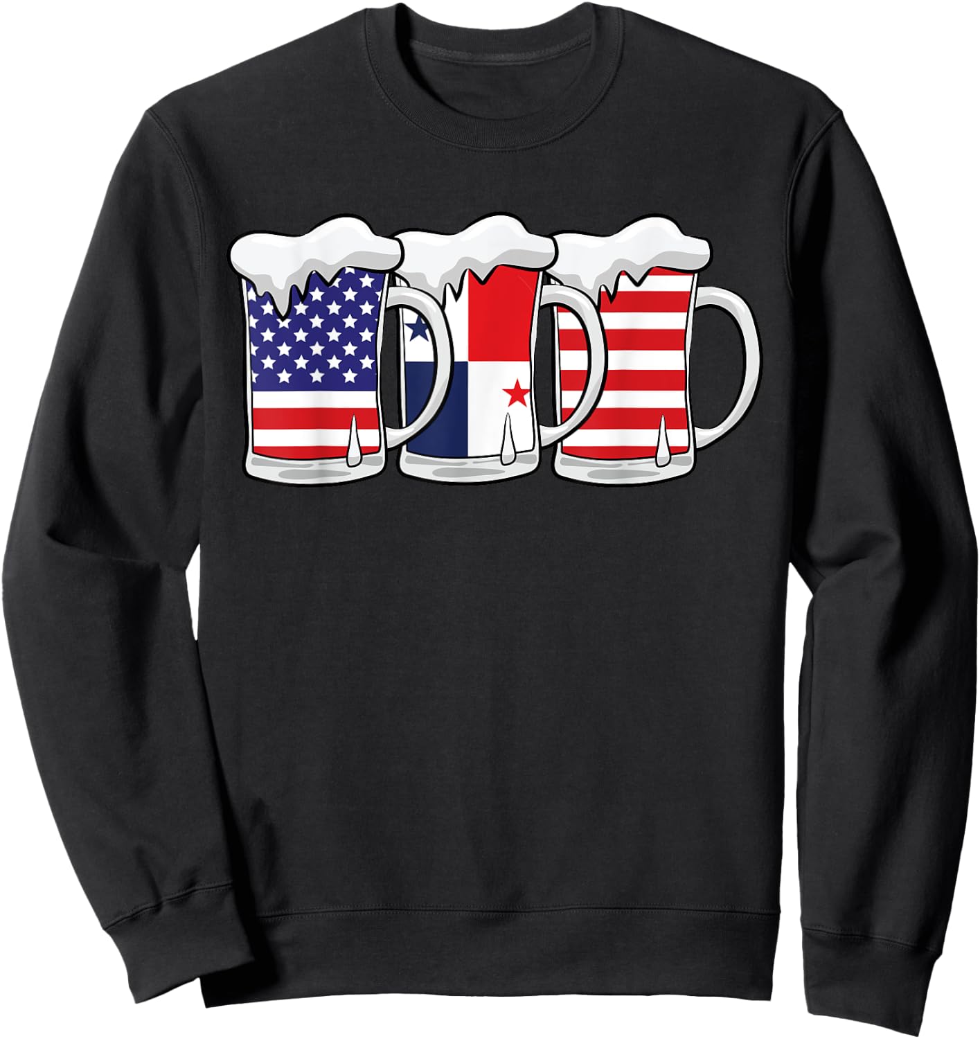 Beer USA Panama USA Panama Flag Sweatshirt - Sweatshirt | Black
