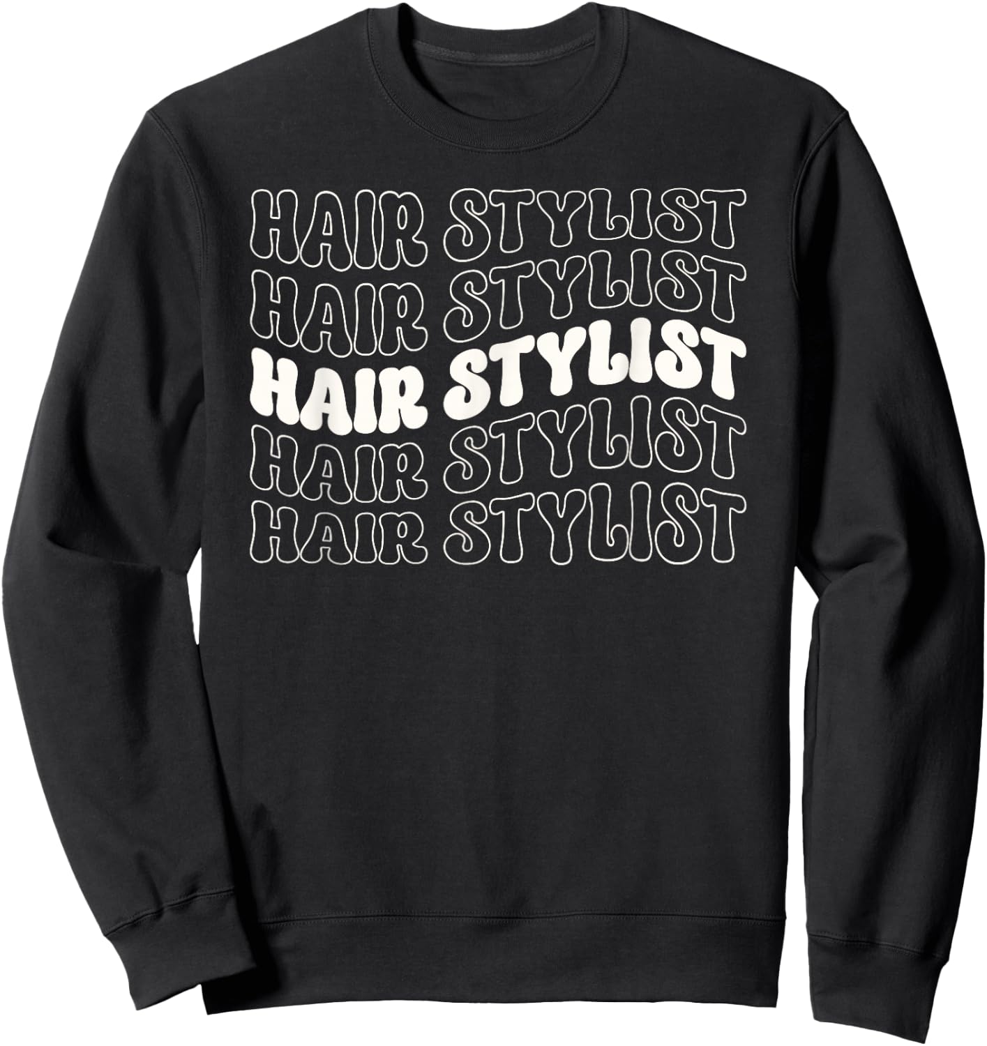 Hair Stylist Retro Groovy Hairdresser Salon Men Women Barber Sweatshirt - Sweatshirt | Black