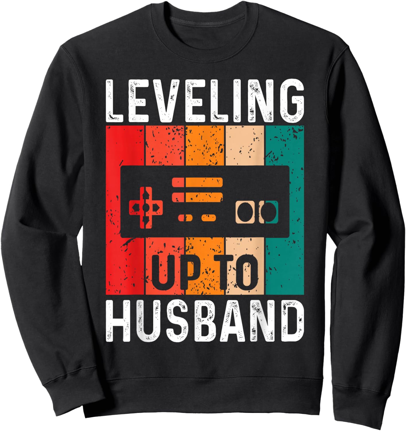 Bachelor Party Leveling Up to Husband Gaming Groom-to-be Sweatshirt - Sweatshirt | Black