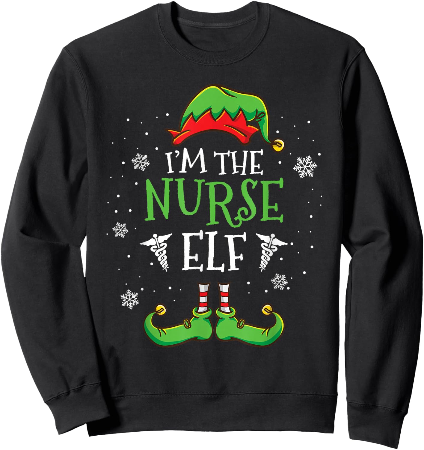Im The Nurse Elf Christmas Sweatshirt - Sweatshirt | Black