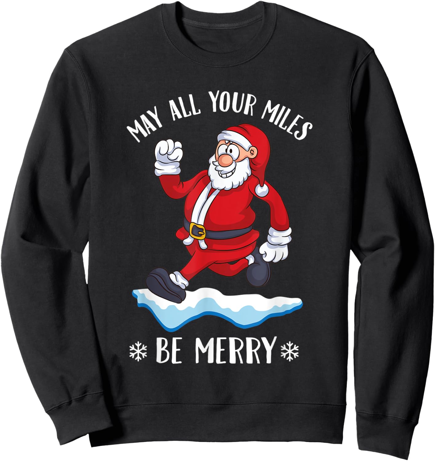 Runner saying Christmas running jogging Santa Claus jogger Sweatshirt - Sweatshirt | Black