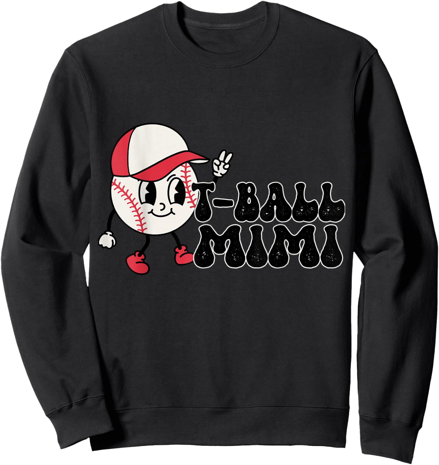T-ball T Ball Mimi Cartoon Ball Vintage Cute Trendy Sweatshirt - Sweatshirt | Black