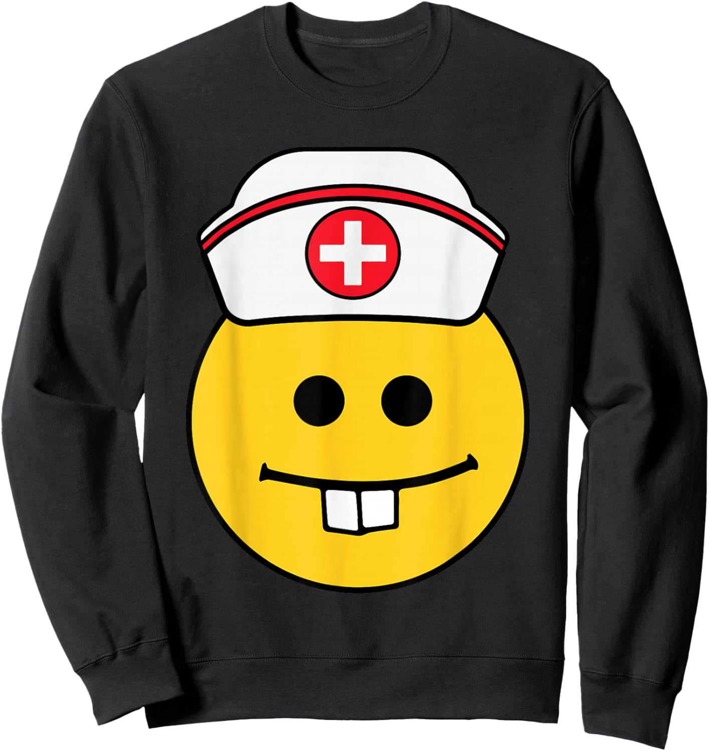 Emoticon face Gift Nurses Sweatshirt - Sweatshirt | Black