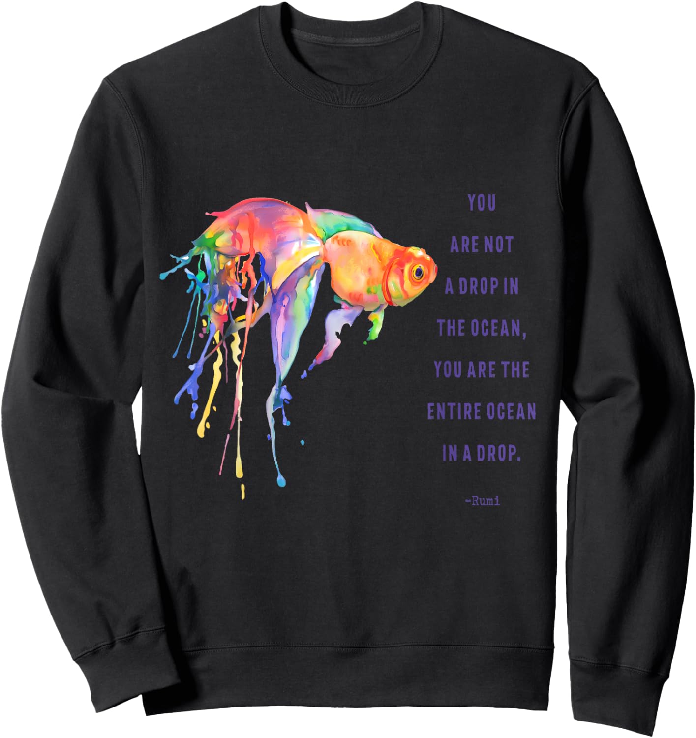 Drop in the Ocean Rumi Poetry Quotes Sweatshirt - Sweatshirt | Black