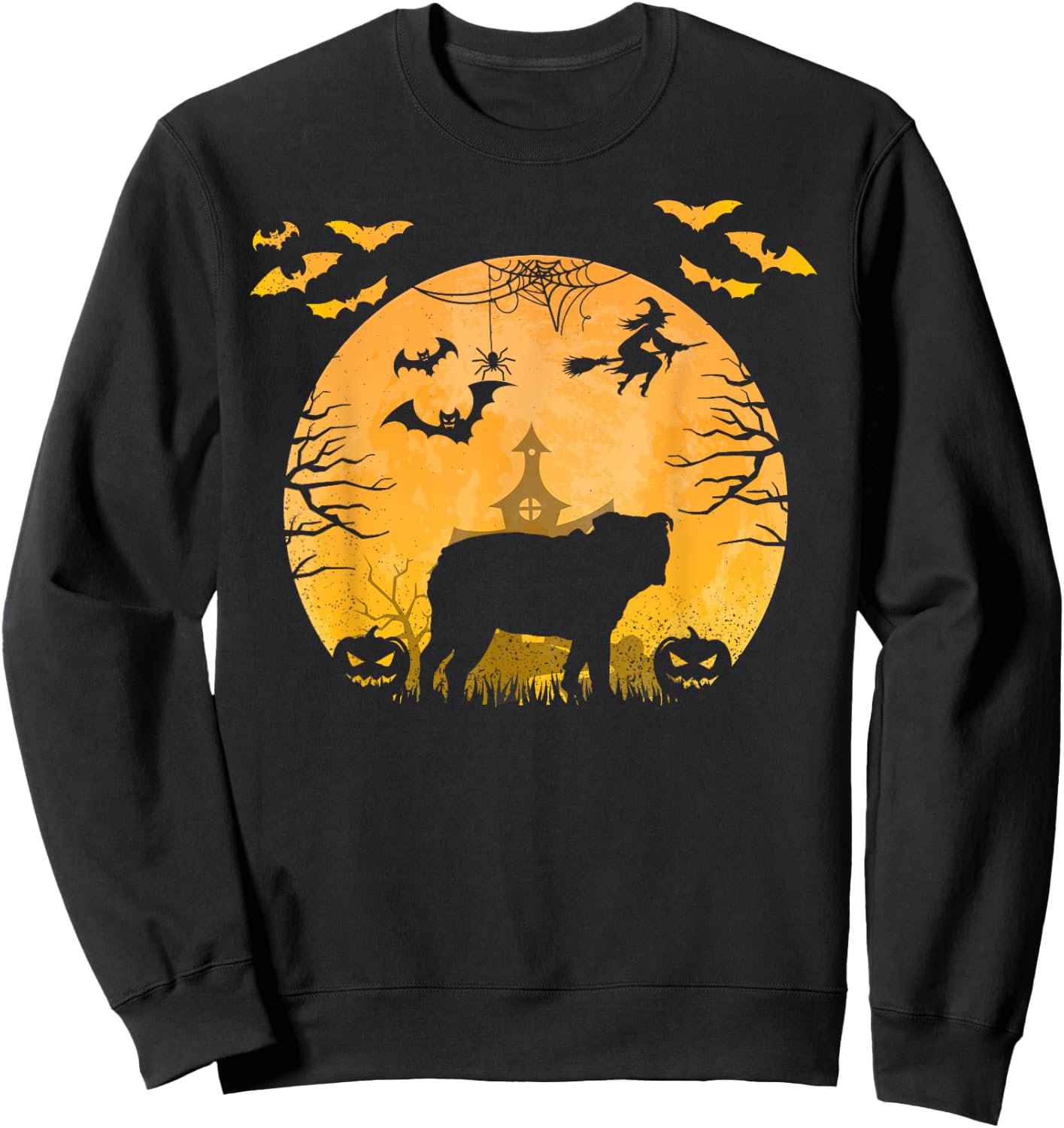 Funny Halloween Dog English bulldog Halloween Sweatshirt - Sweatshirt | Black