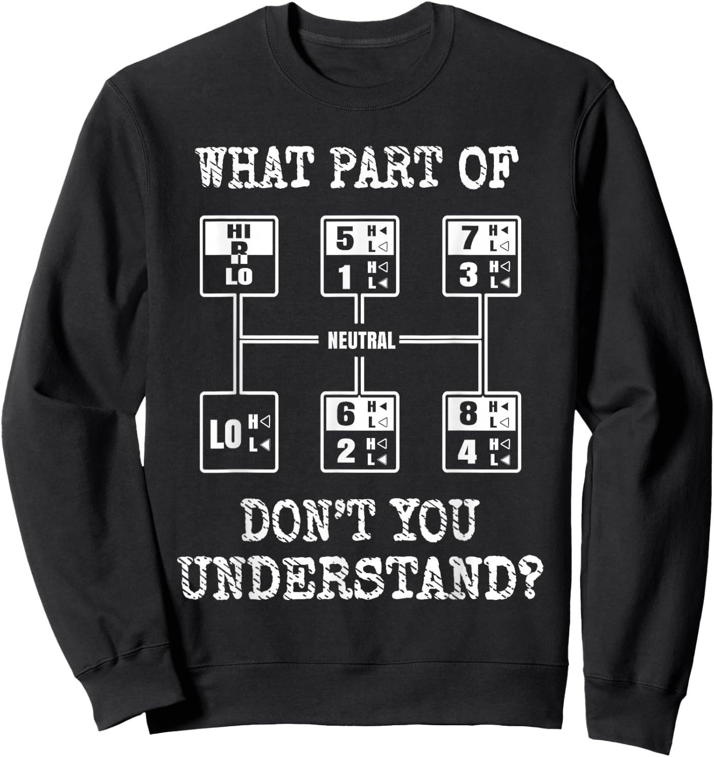 Trucker What Part of Don't You Understand Funny Truck Driver Sweatshirt - Sweatshirt | Black