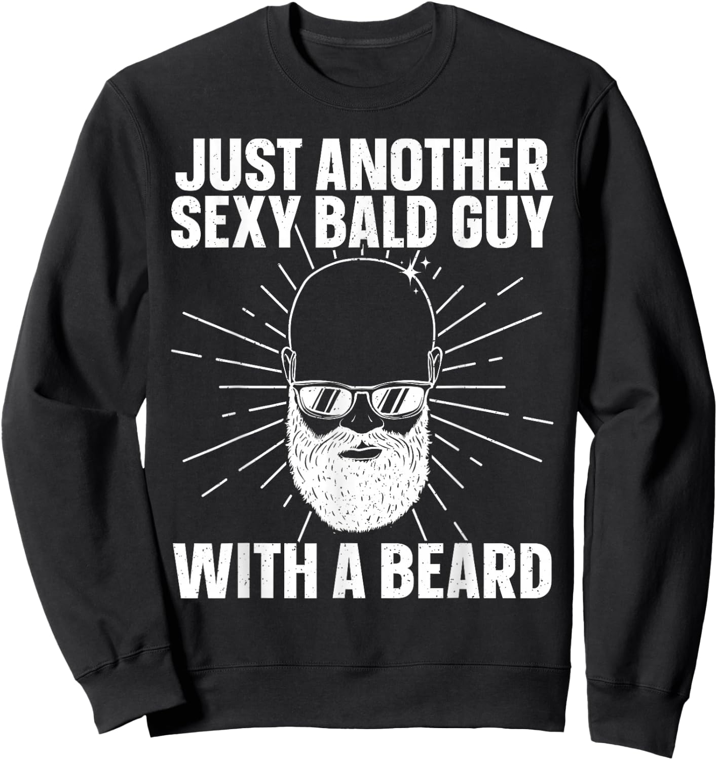 Funny Bald Man Art Boys Facial Hair Bearded Bald Guy Sweatshirt - Sweatshirt | Black