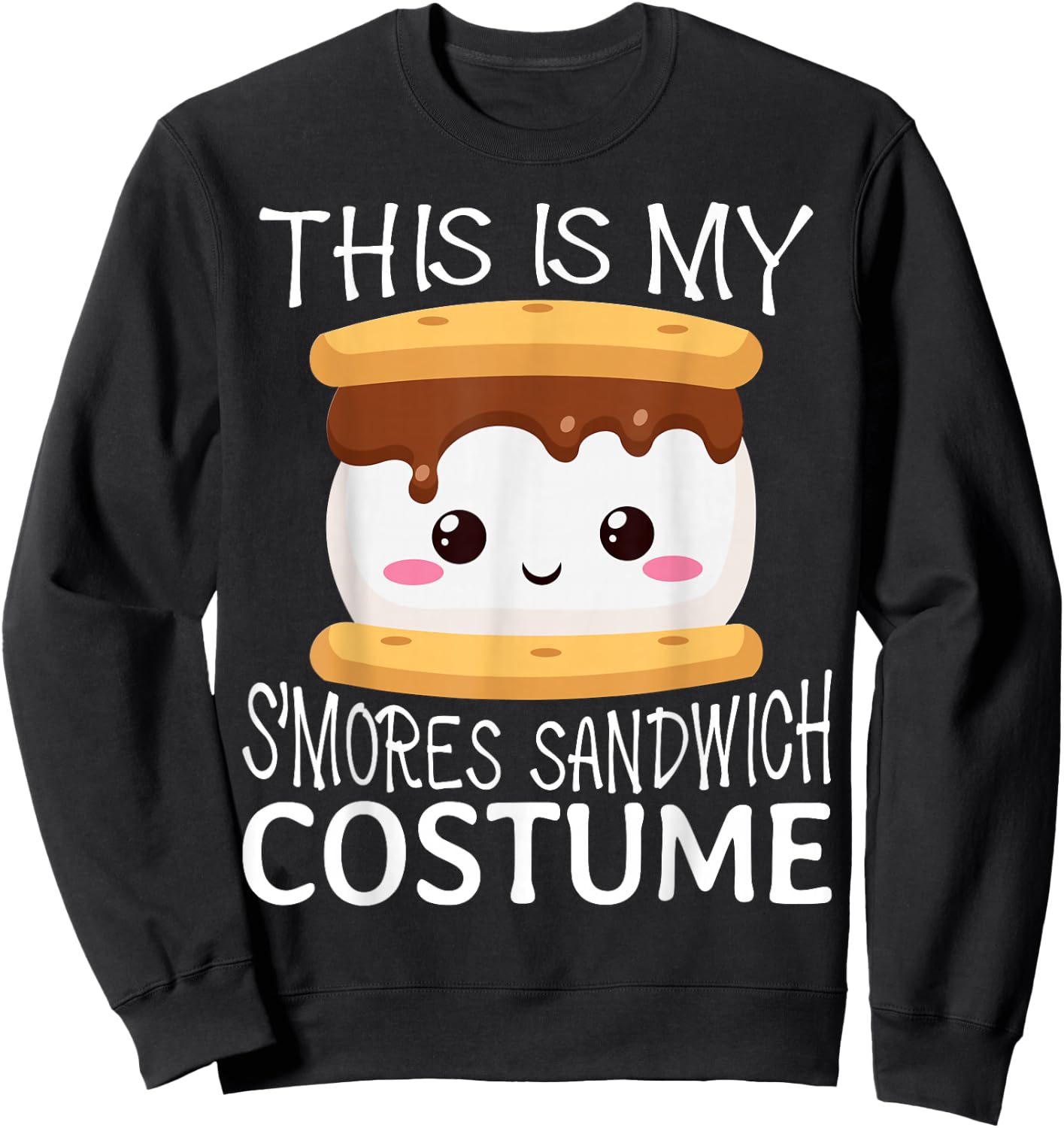 Smores Sandwich Big Camping Kawaii Halloween Group Costume Sweatshirt - Sweatshirt | Black