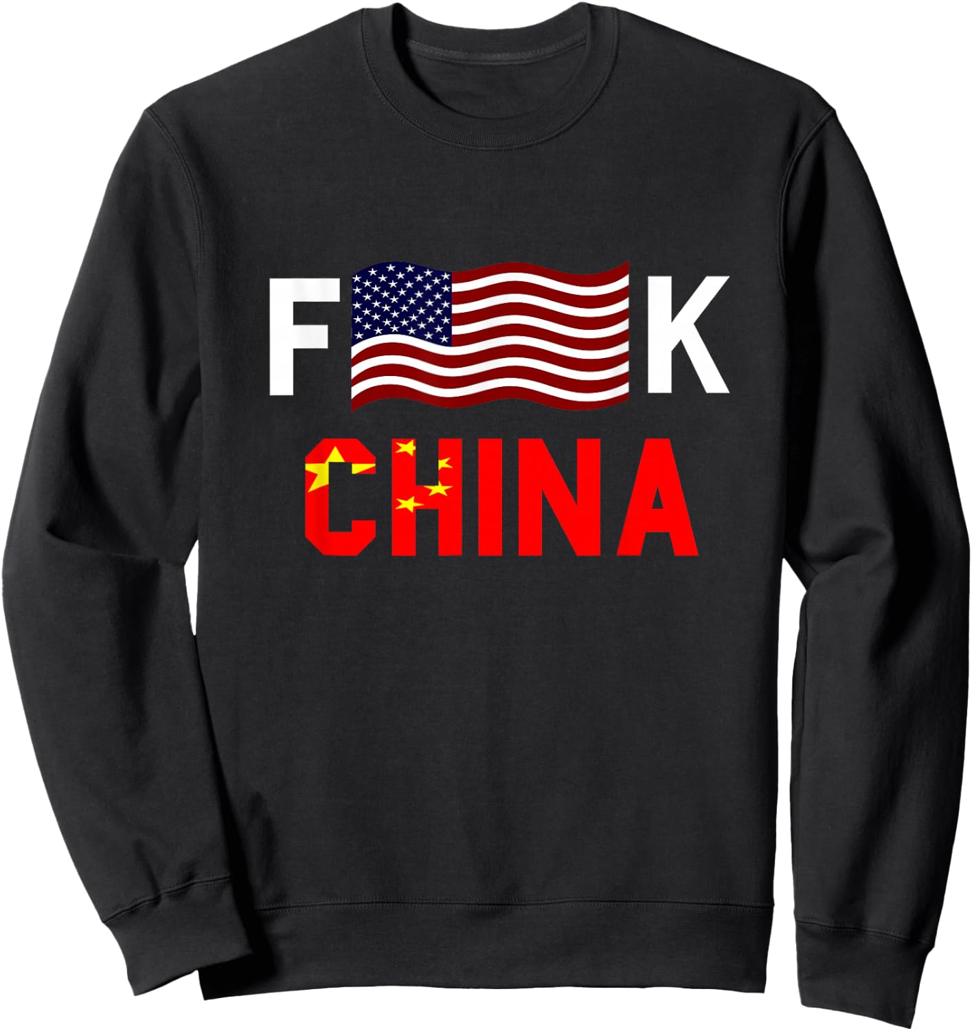 F American Flag K China Sweatshirt - Sweatshirt | Black