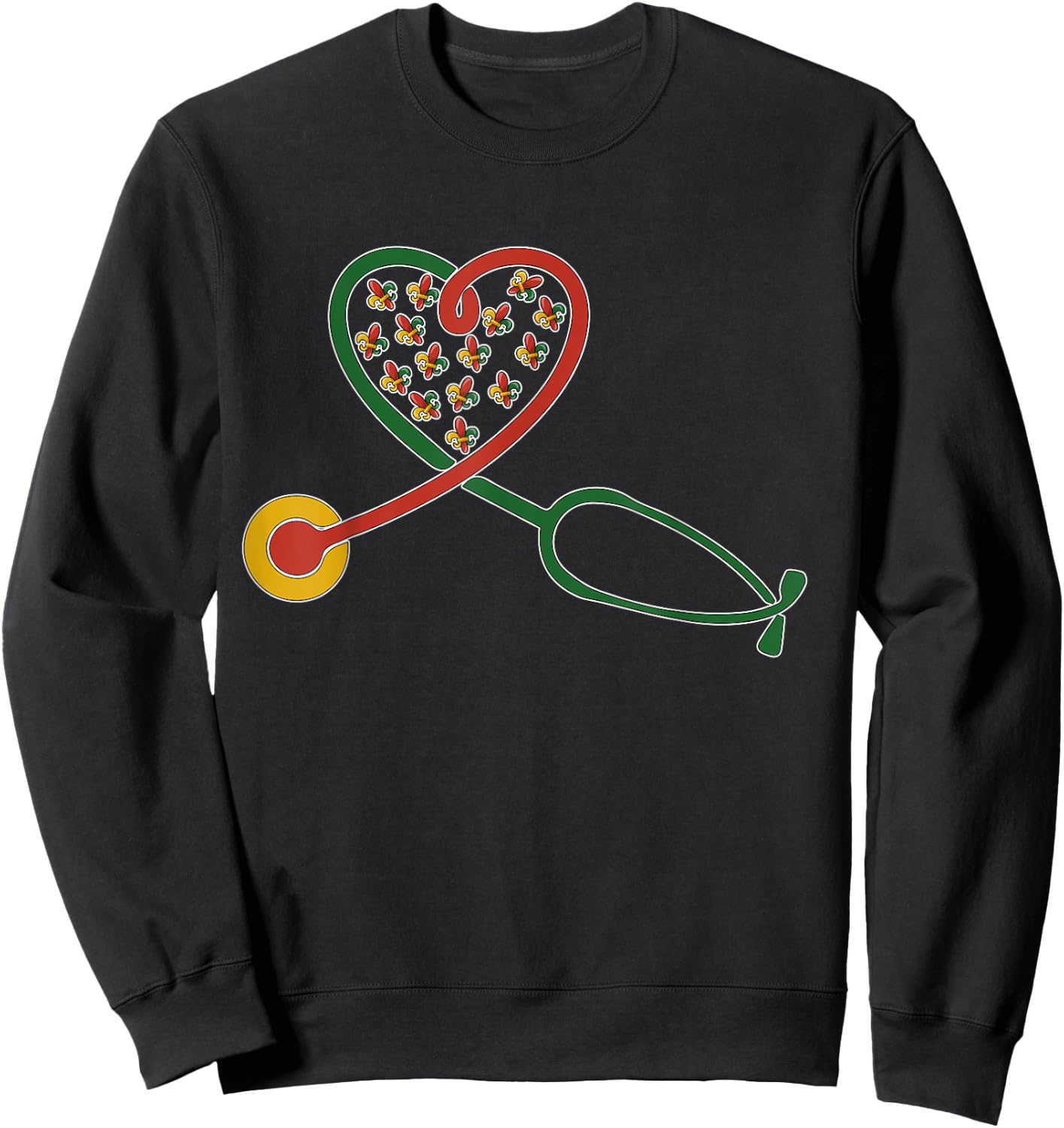 Stethoscope Juneteenth Nurse Melanin Pride African American Sweatshirt - Sweatshirt | Black