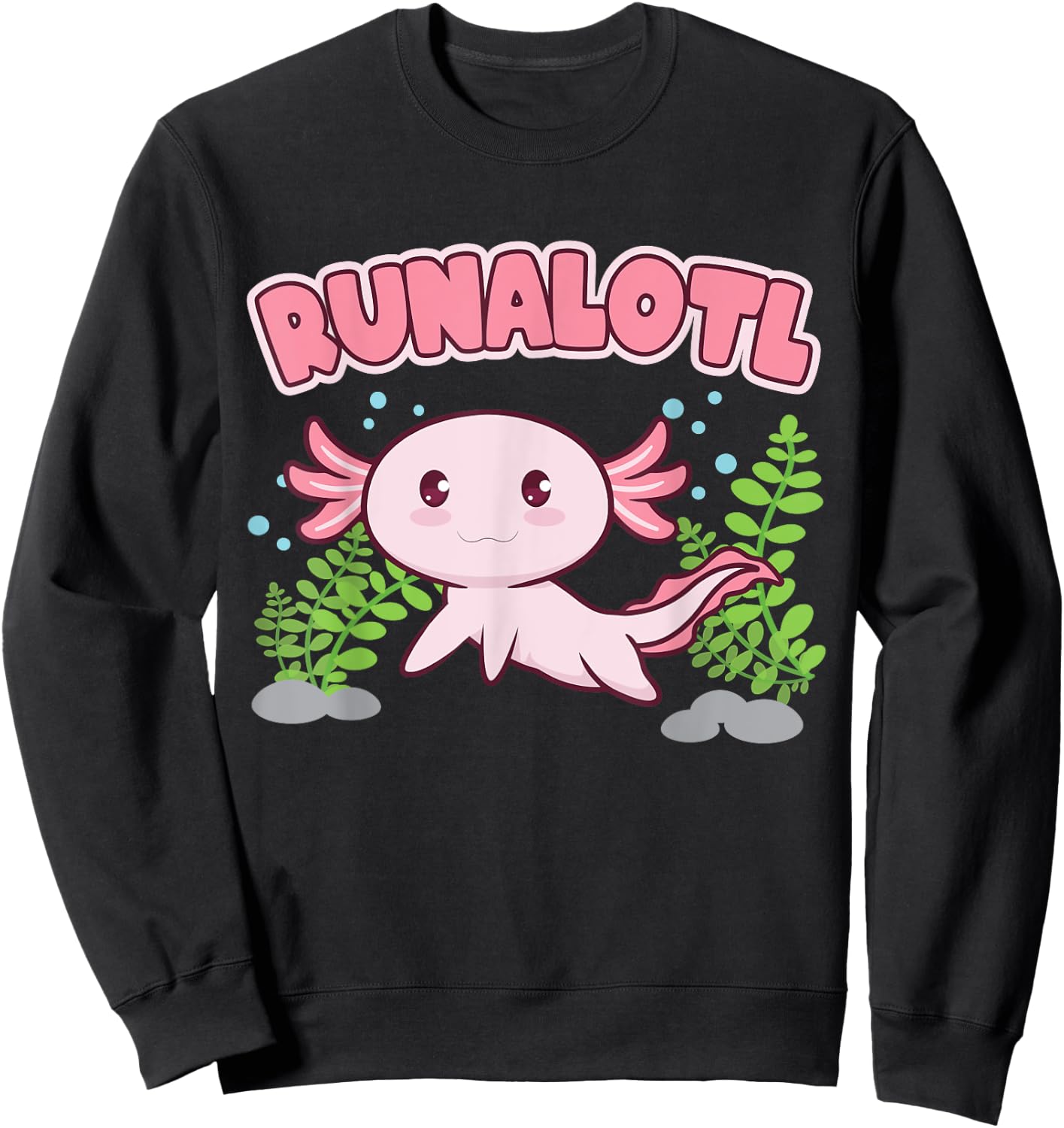 Runalotl Running Axolotl Sweatshirt - Sweatshirt | Black