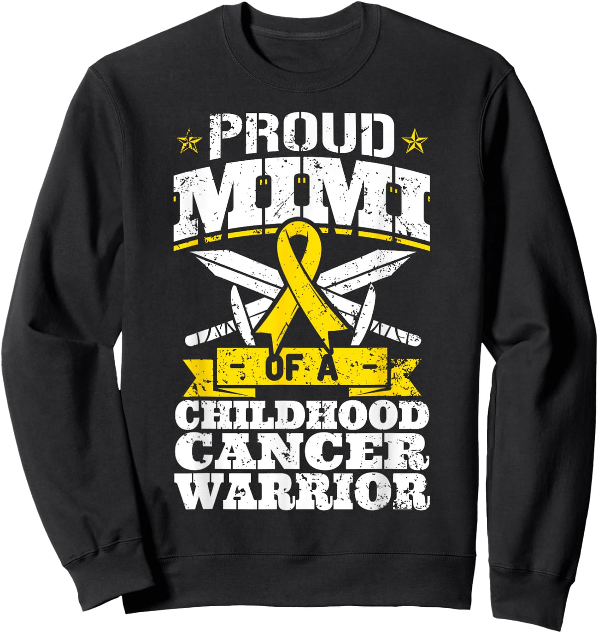 Proud Mimi Of A Childhood Cancer Warrior Awareness Grandma Sweatshirt - Sweatshirt | Black