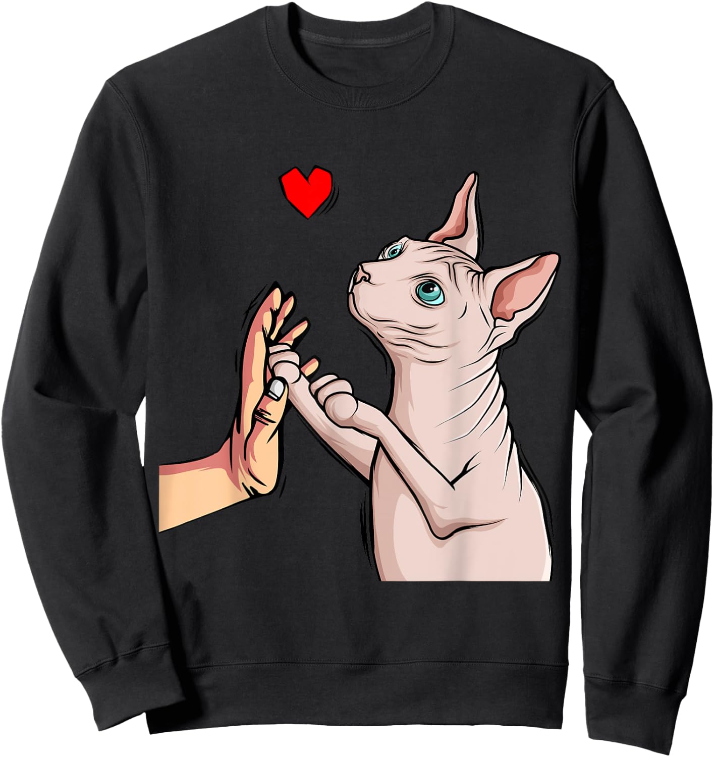 Sphynx Cat Sphinx Hairless Cat Owner Lovers Women Kids Sweatshirt - Sweatshirt | Black